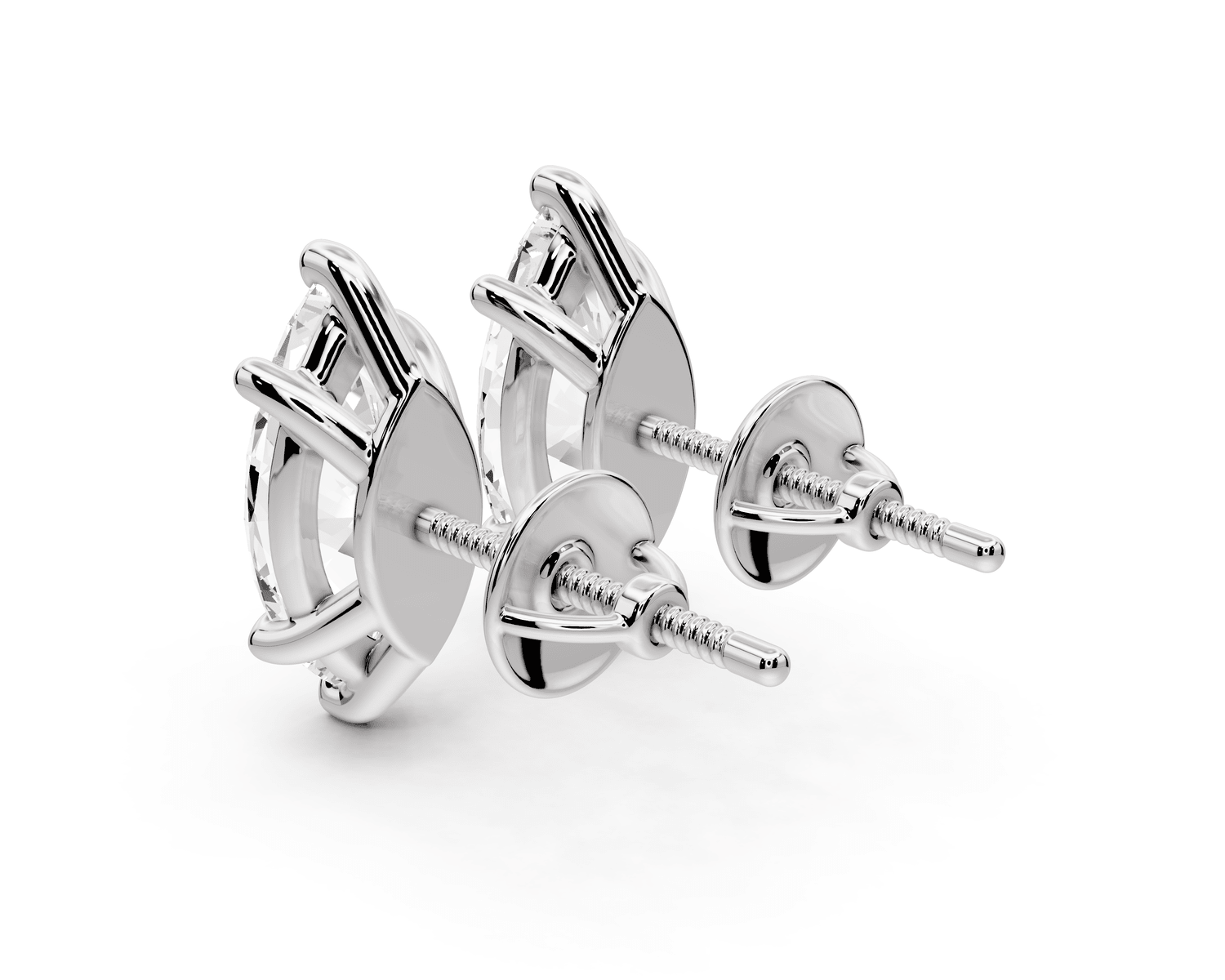 Este - 3ct 14k white gold Marquise - Cut Diamond Stud Earrings - Mr. Alex Jewelry