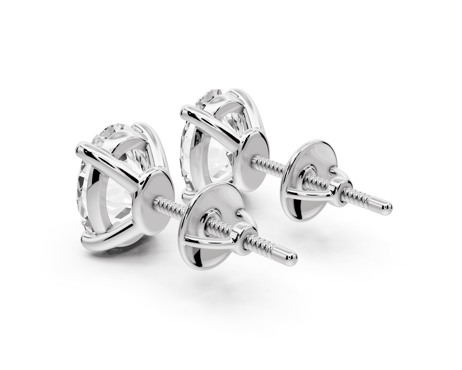 Este - 3ct 14k white gold Oval - Cut Diamond Stud Earrings - Mr. Alex Jewelry