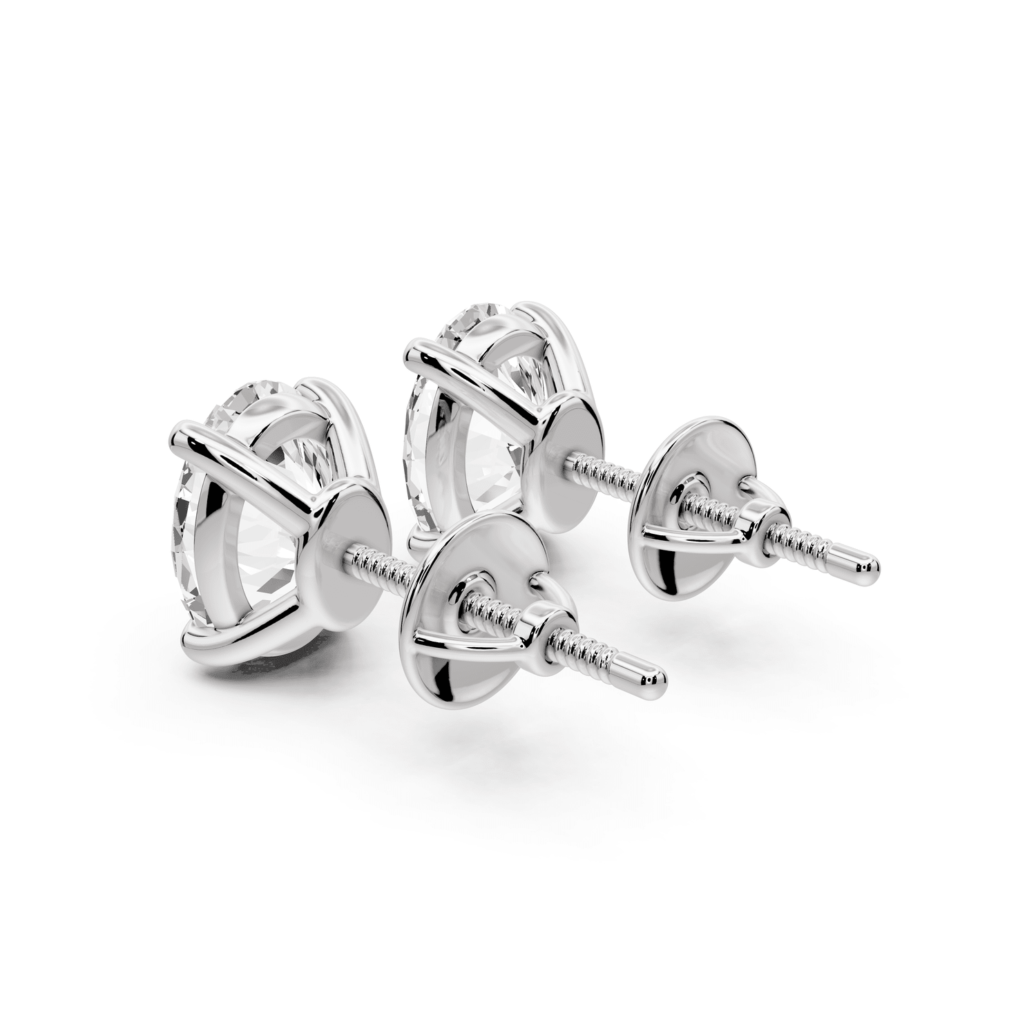 Este - 3ct 14k white gold Oval - Cut Diamond Stud Earrings - Mr. Alex Jewelry