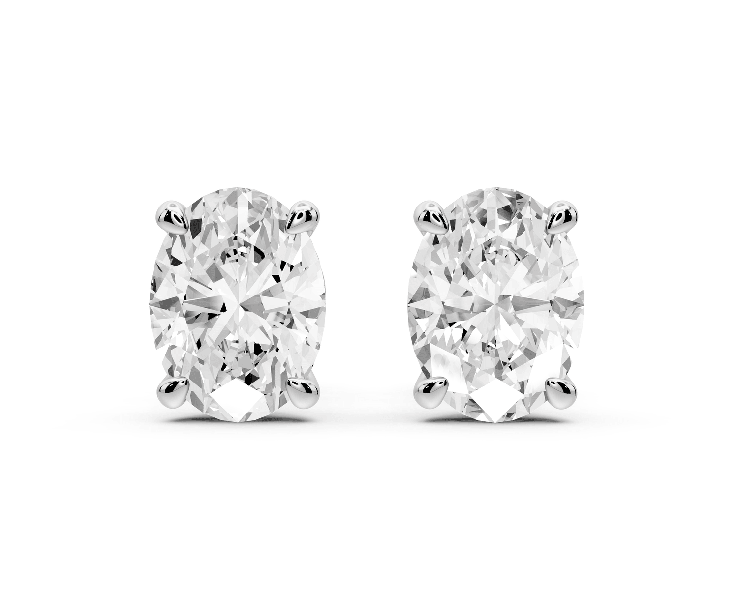 Este - 3ct 14k white gold Oval - Cut Diamond Stud Earrings - Mr. Alex Jewelry
