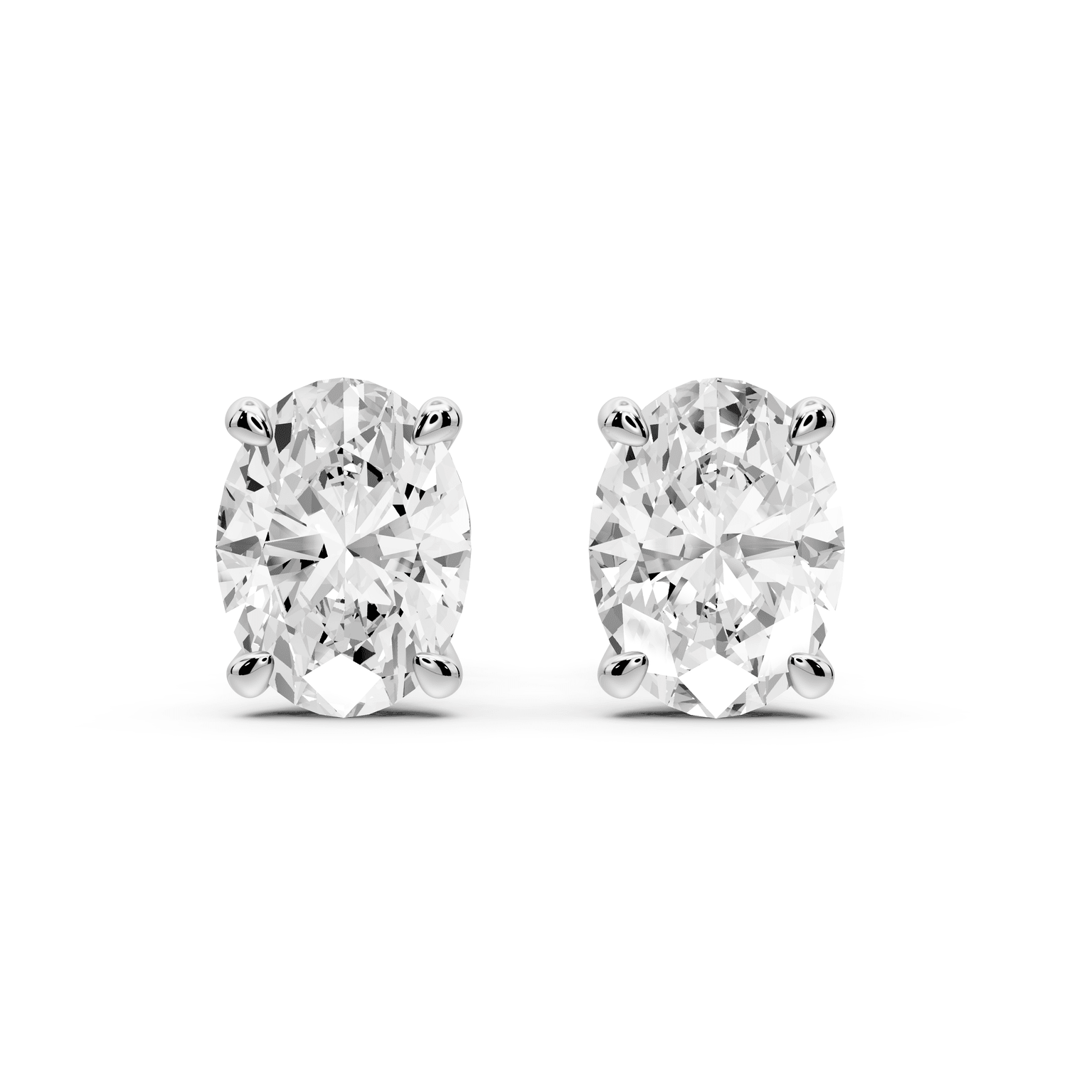 Este - 3ct 14k white gold Oval - Cut Diamond Stud Earrings - Mr. Alex Jewelry