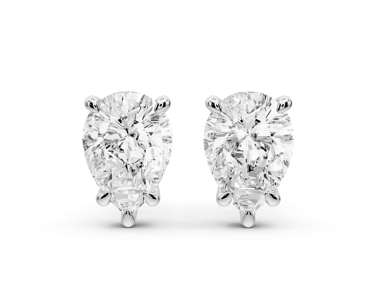 Este - 3ct 14k white gold Pear - Cut Diamond Stud Earrings - Mr. Alex Jewelry