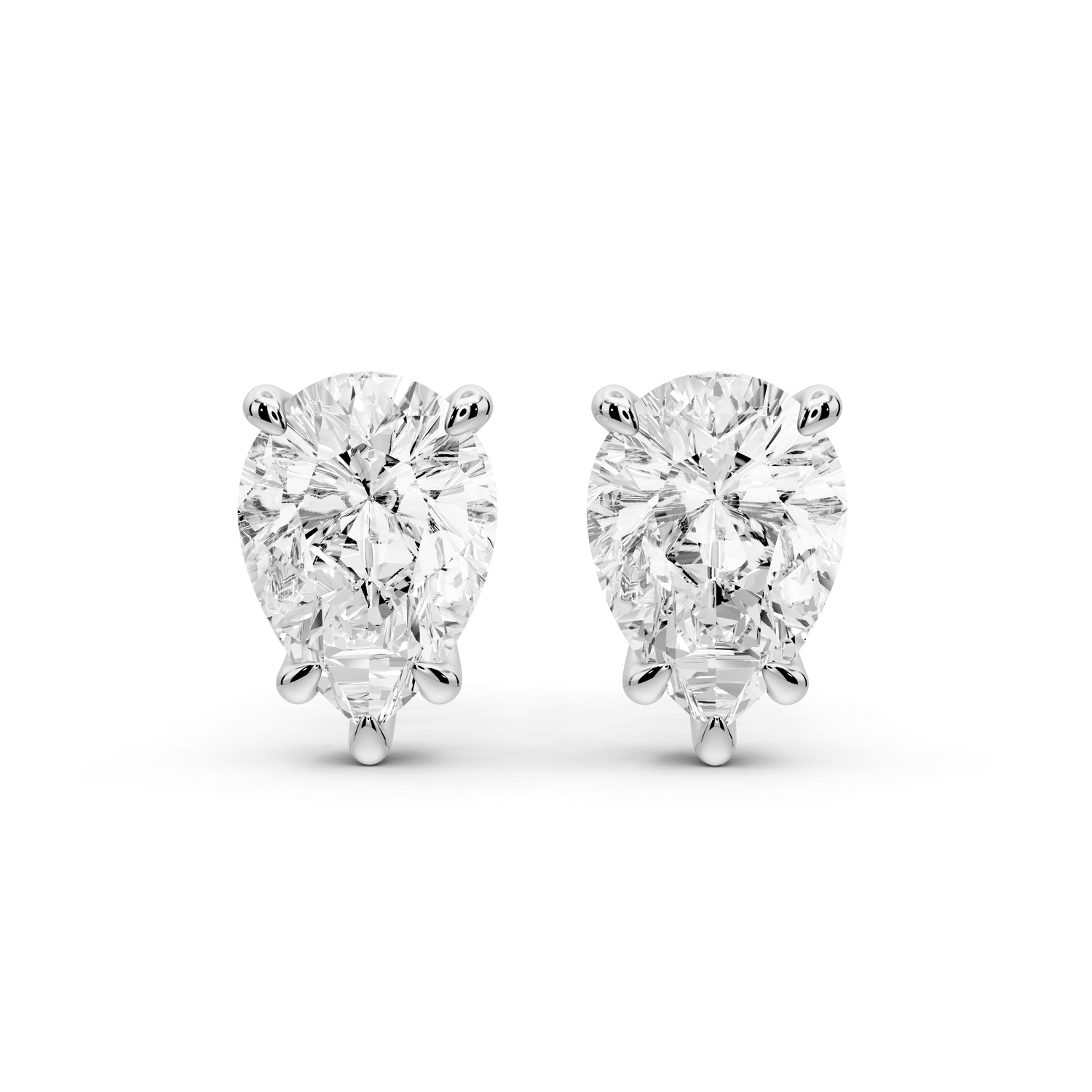 Este - 3ct 14k white gold Pear - Cut Diamond Stud Earrings - Mr. Alex Jewelry