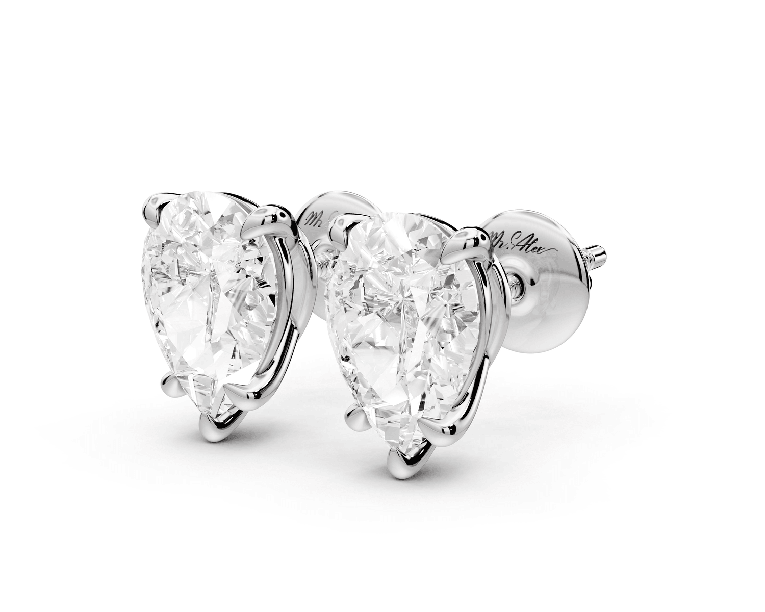 Este - 3ct 14k white gold Pear - Cut Diamond Stud Earrings - Mr. Alex Jewelry