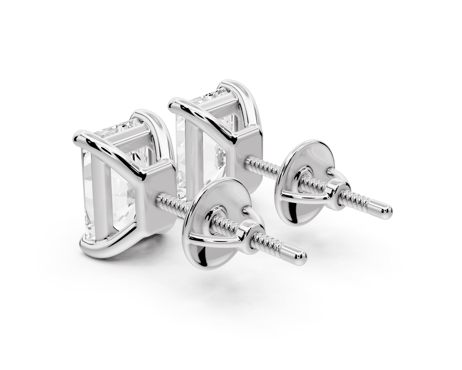 Este - 3ct 14k white gold Radiant - Cut Diamond Stud Earrings - Mr. Alex Jewelry