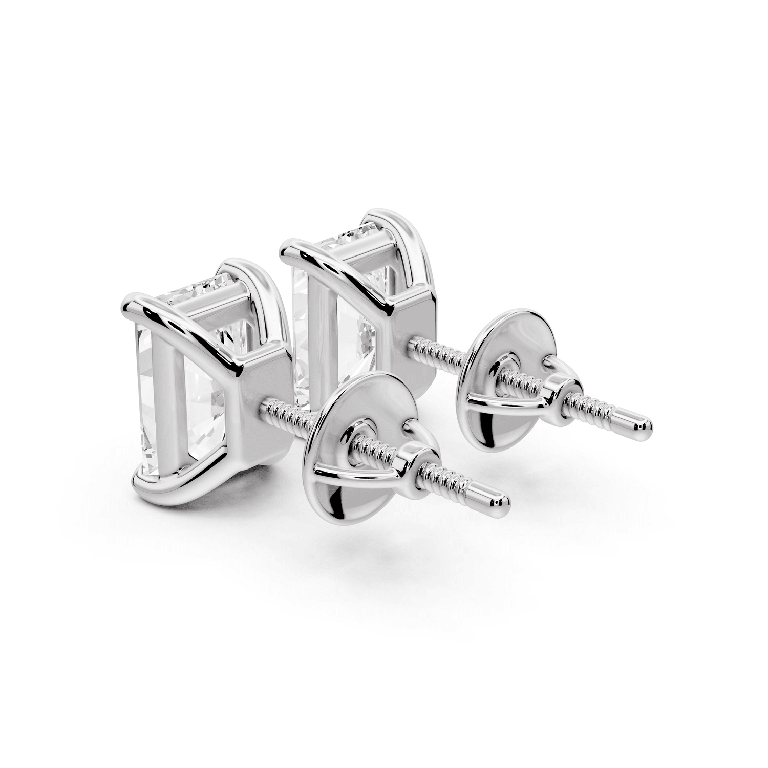 Este - 3ct 14k white gold Radiant - Cut Diamond Stud Earrings - Mr. Alex Jewelry