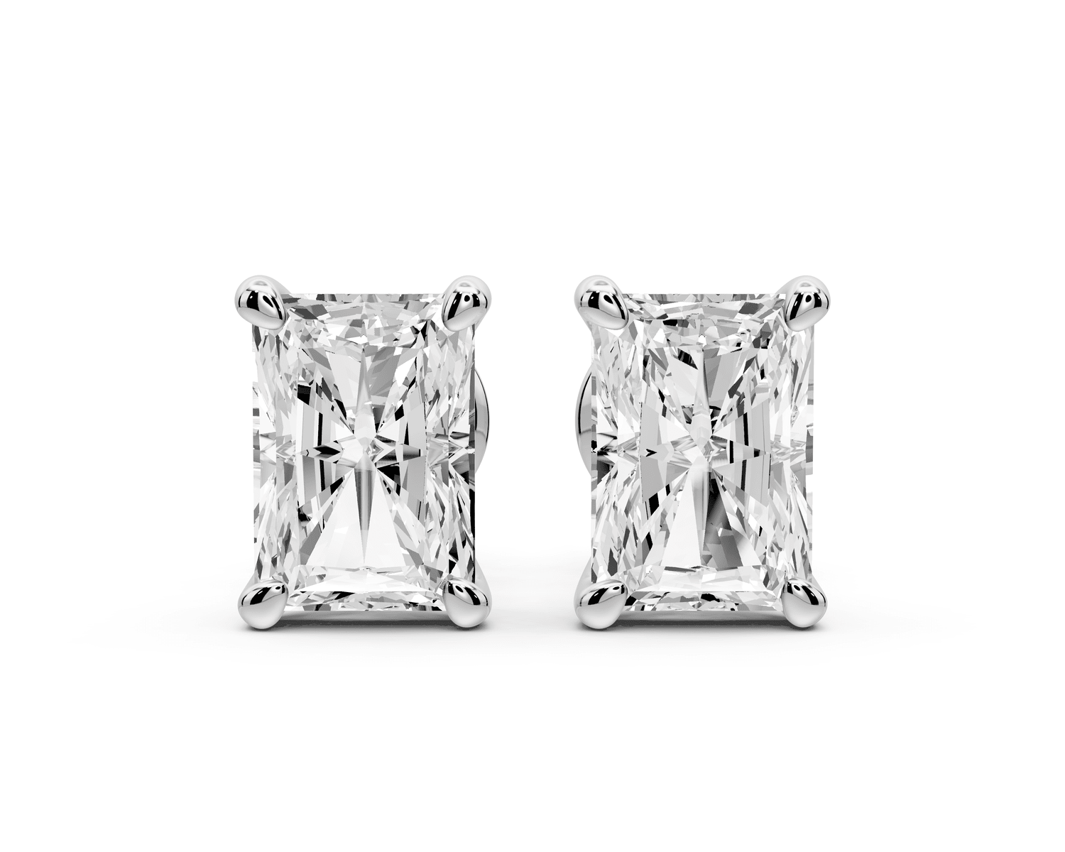 Este - 3ct 14k white gold Radiant - Cut Diamond Stud Earrings - Mr. Alex Jewelry