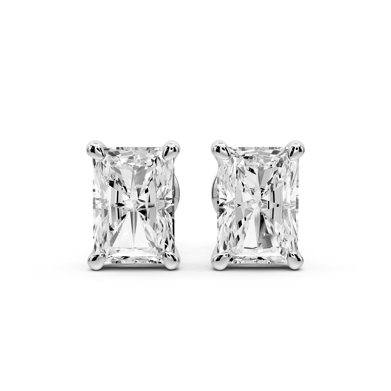 Este - 3ct 14k white gold Radiant - Cut Diamond Stud Earrings - Mr. Alex Jewelry