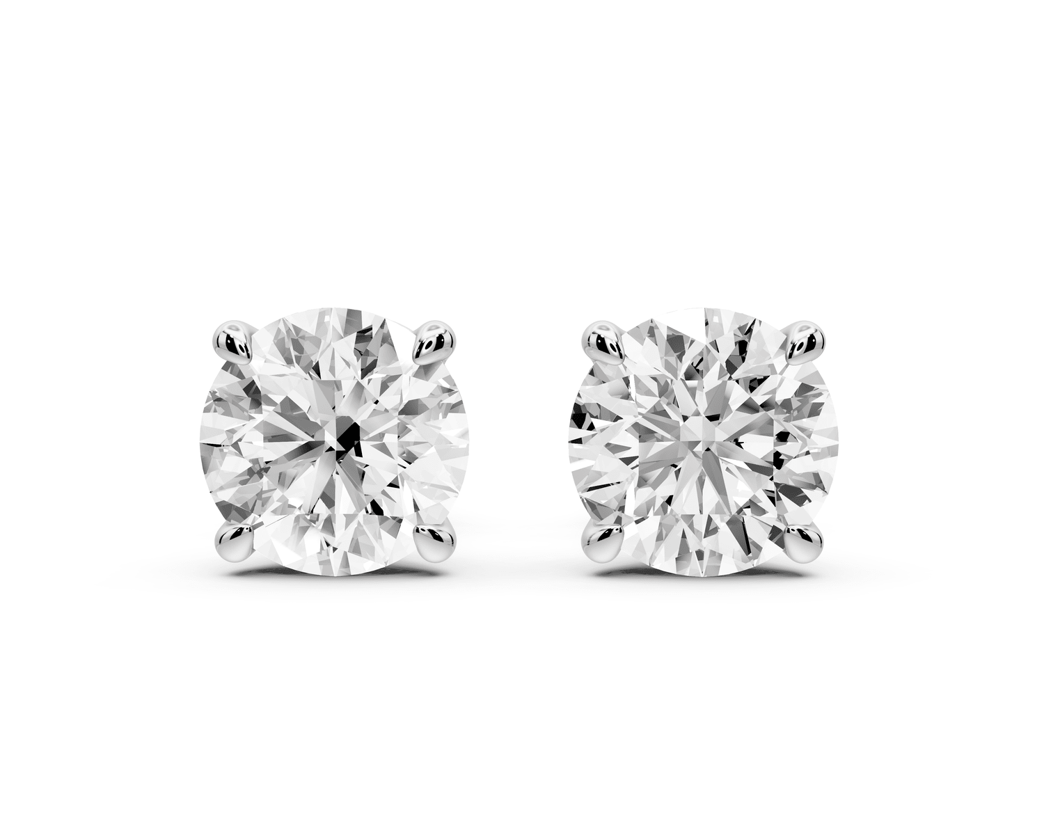 Este - 3ct 14k white gold Round - Cut Diamond Stud Earrings - Mr. Alex Jewelry