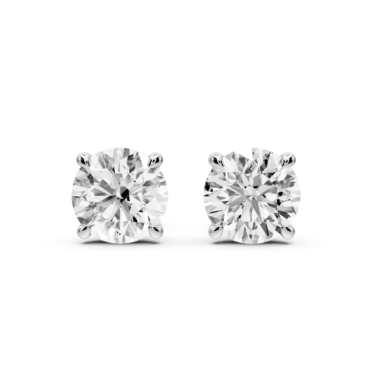 Este - 3ct 14k white gold Round - Cut Diamond Stud Earrings - Mr. Alex Jewelry