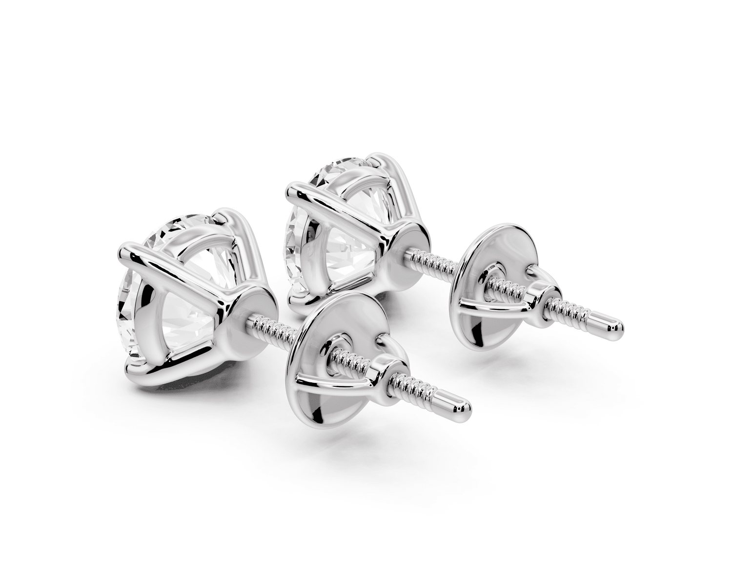 Este - 3ct 14k white gold Round - Cut Diamond Stud Earrings - Mr. Alex Jewelry