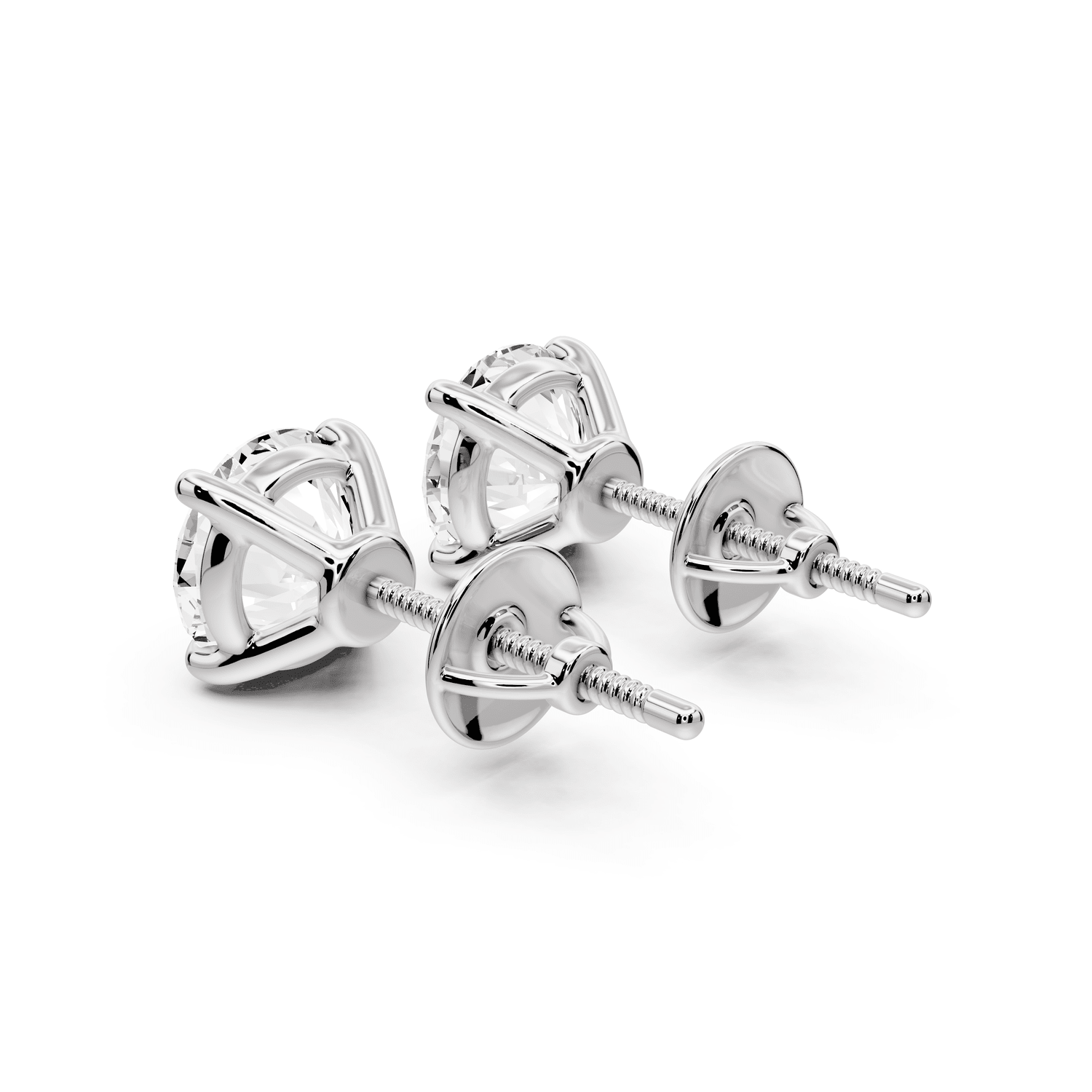 Este - 3ct 14k white gold Round - Cut Diamond Stud Earrings - Mr. Alex Jewelry