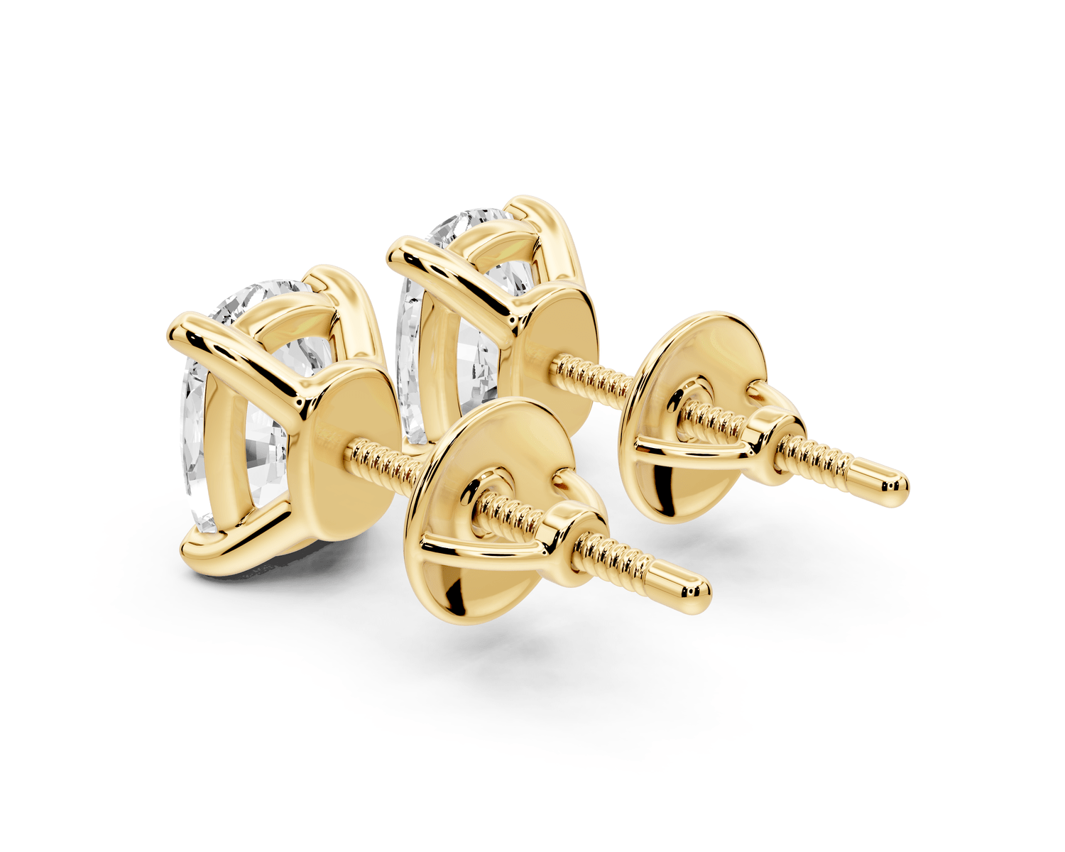 Este - 3ct 14k yellow gold Elgcushion - Cut Diamond Stud Earrings - Mr. Alex Jewelry