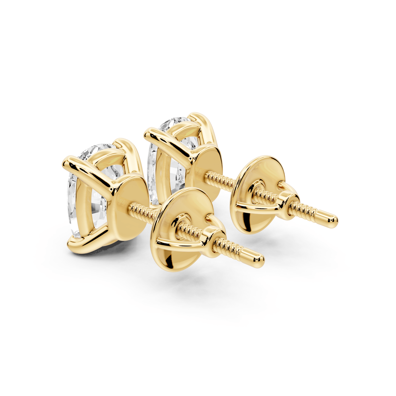 Este - 3ct 14k yellow gold Elgcushion - Cut Diamond Stud Earrings - Mr. Alex Jewelry