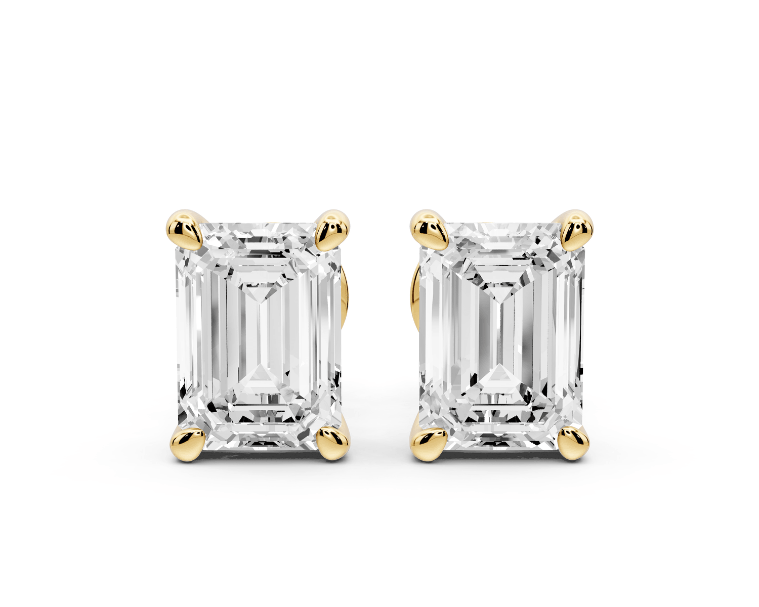 Este - 3ct 14k yellow gold Emerald - Cut Diamond Stud Earrings - Mr. Alex Jewelry