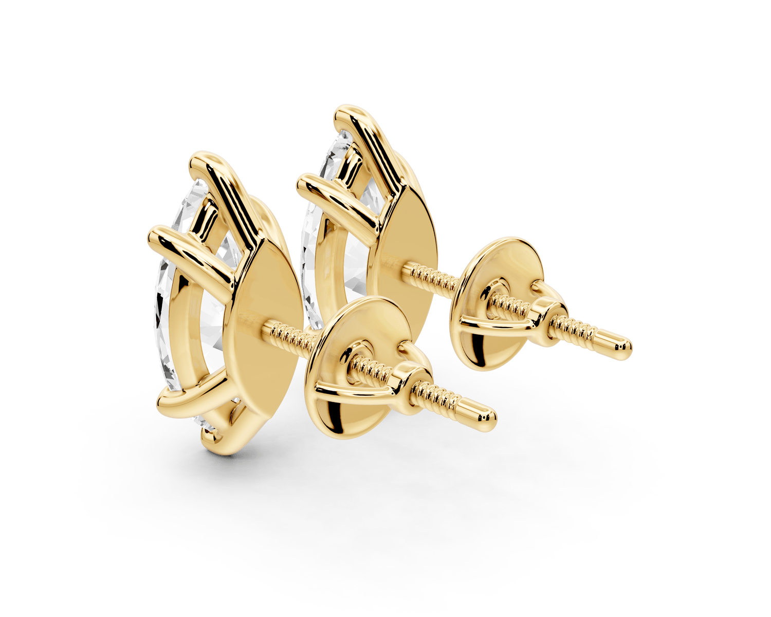 Este - 3ct 14k yellow gold Marquise - Cut Diamond Stud Earrings - Mr. Alex Jewelry