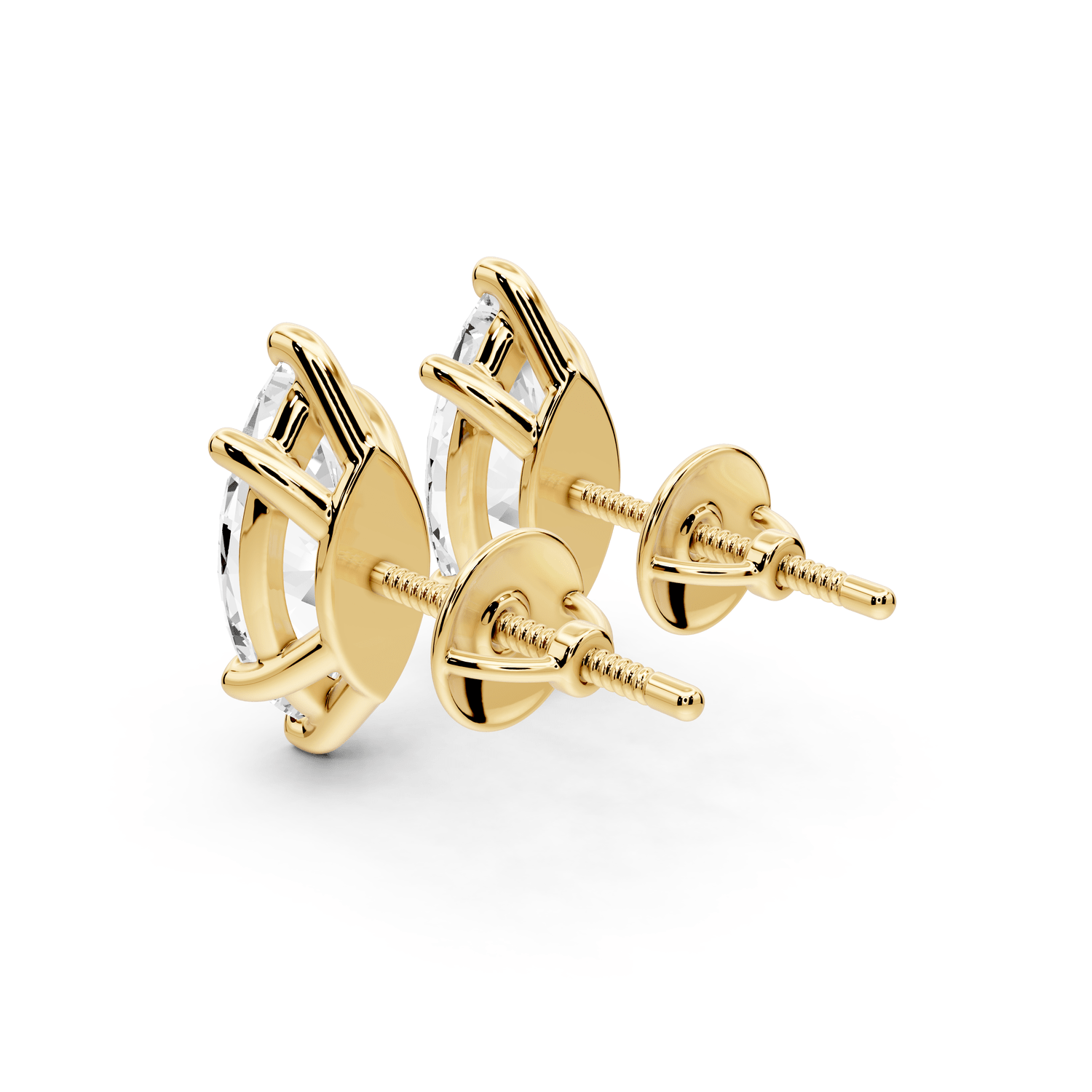 Este - 3ct 14k yellow gold Marquise - Cut Diamond Stud Earrings - Mr. Alex Jewelry
