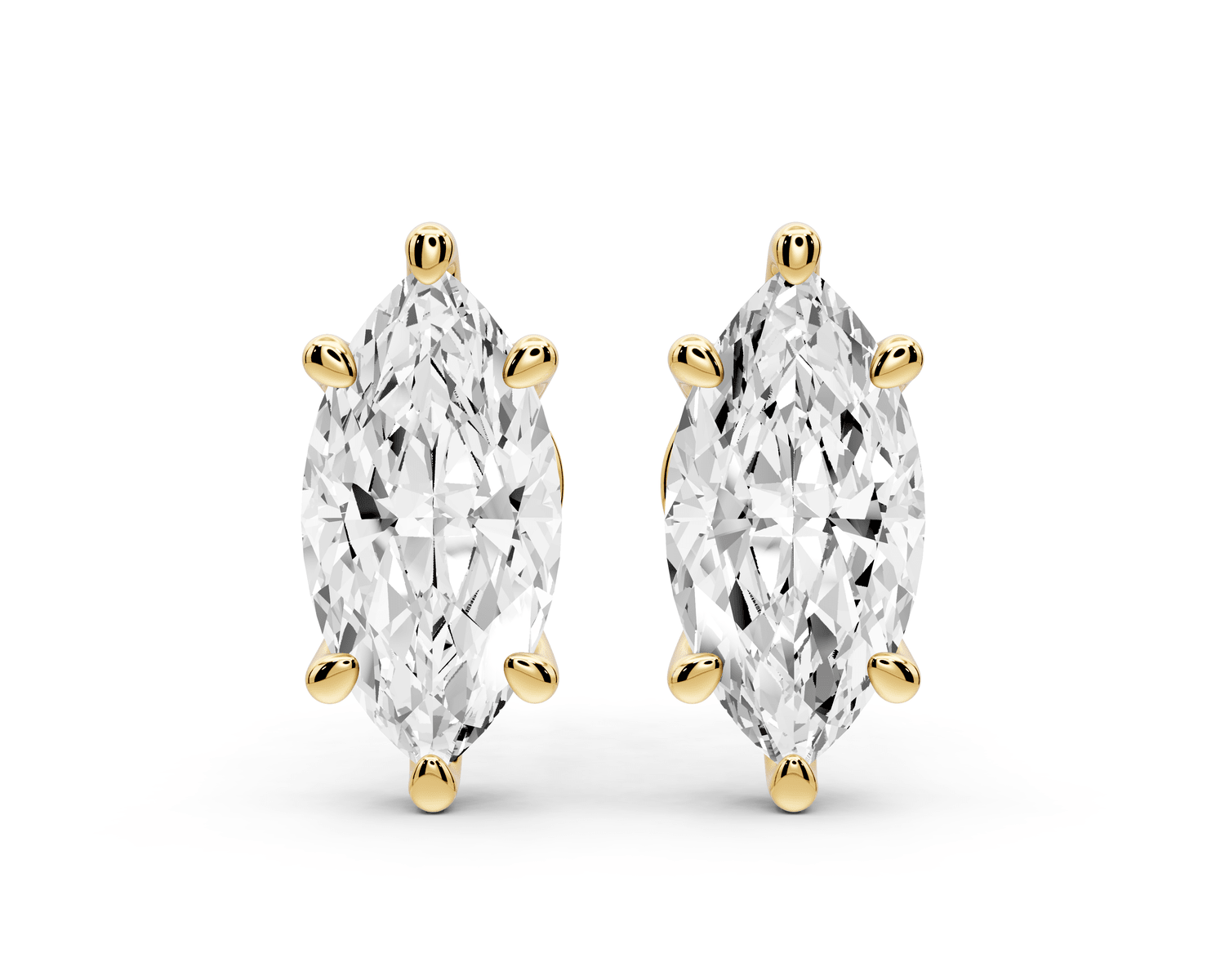 Este - 3ct 14k yellow gold Marquise - Cut Diamond Stud Earrings - Mr. Alex Jewelry