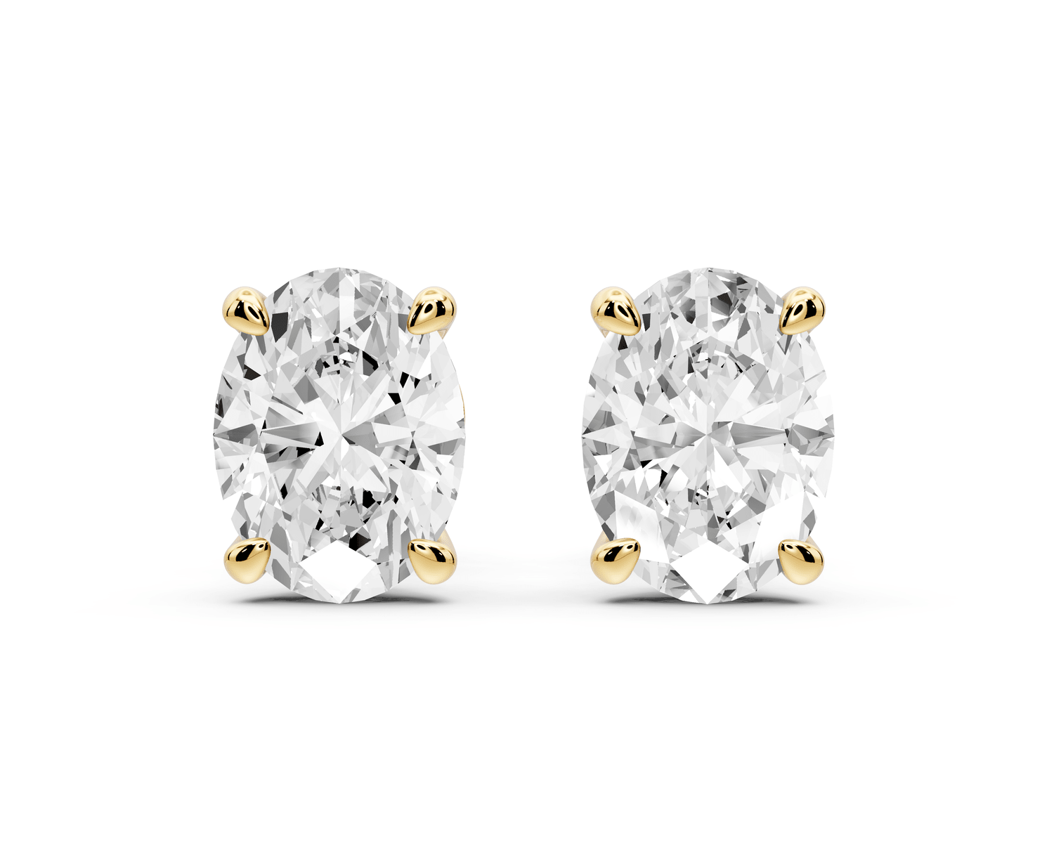 Este - 3ct 14k yellow gold Oval - Cut Diamond Stud Earrings - Mr. Alex Jewelry