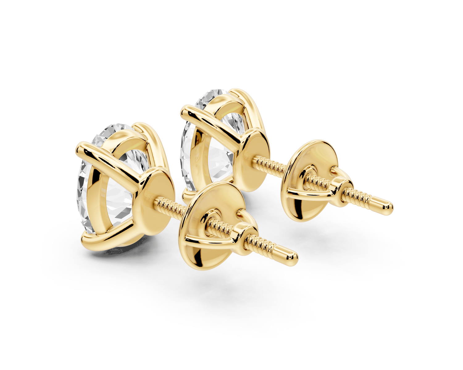Este - 3ct 14k yellow gold Oval - Cut Diamond Stud Earrings - Mr. Alex Jewelry