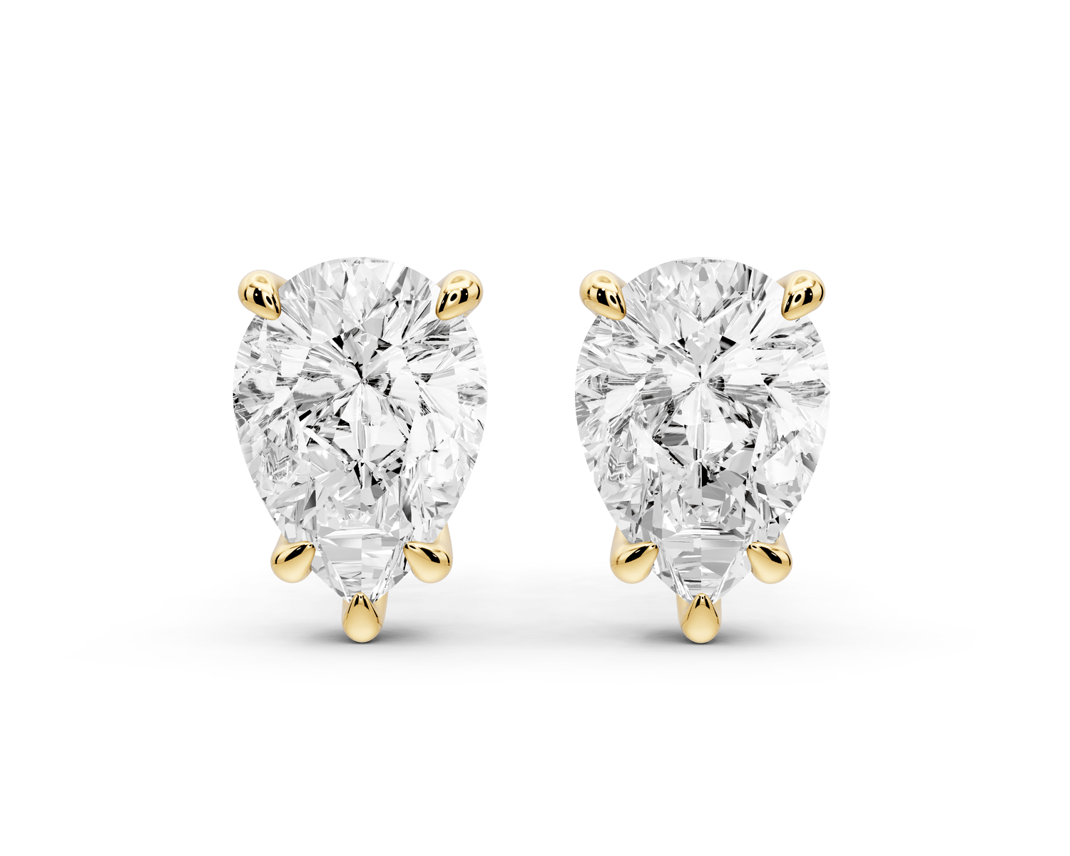 Este - 3ct 14k yellow gold Pear - Cut Diamond Stud Earrings - Mr. Alex Jewelry