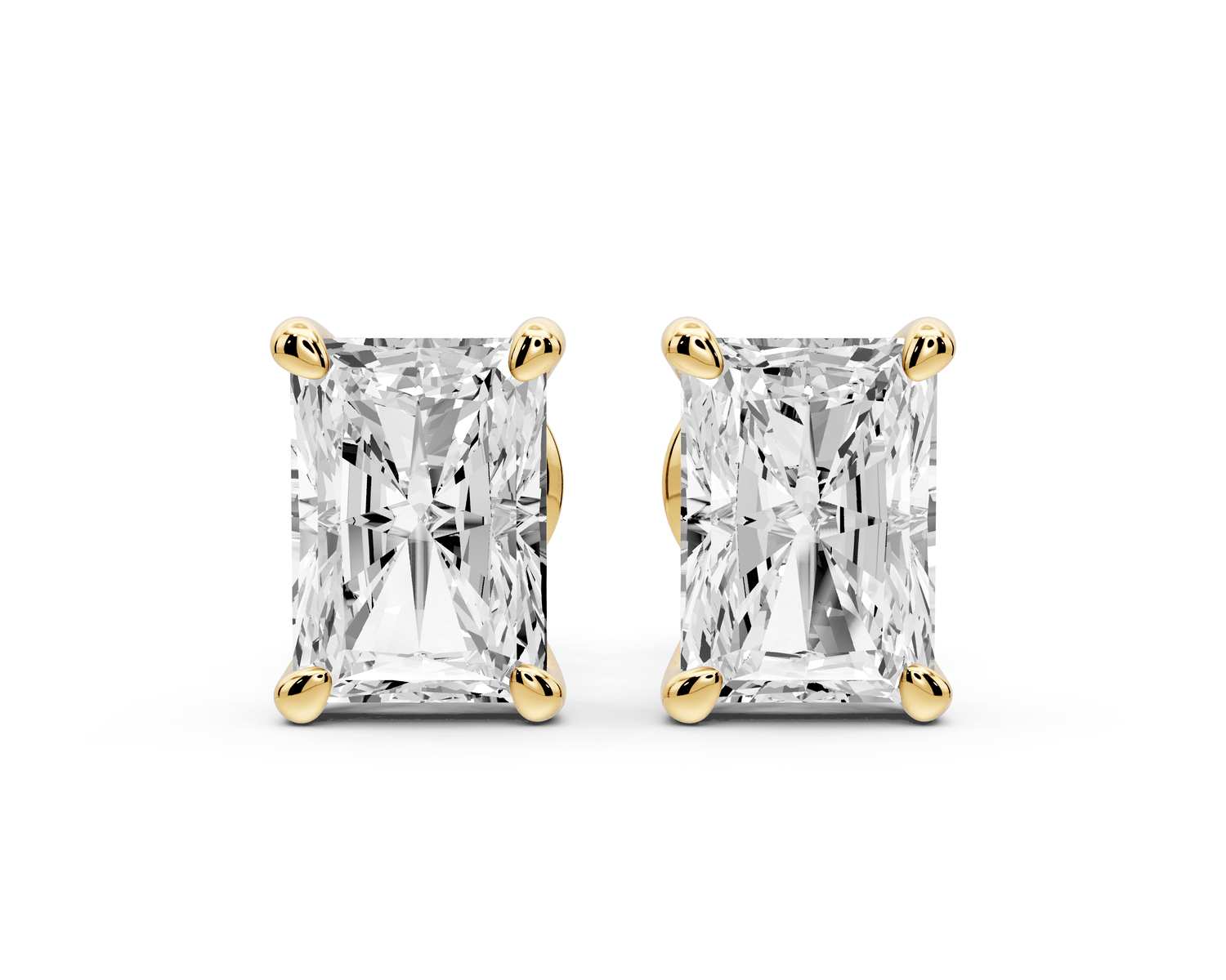 Este - 3ct 14k yellow gold Radiant - Cut Diamond Stud Earrings - Mr. Alex Jewelry