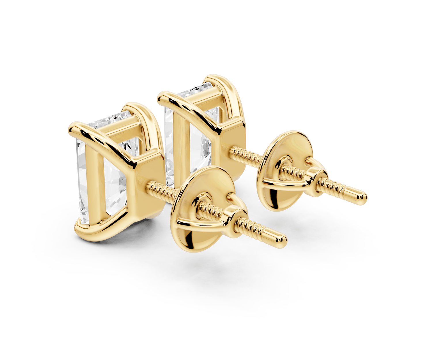 Este - 3ct 14k yellow gold Radiant - Cut Diamond Stud Earrings - Mr. Alex Jewelry