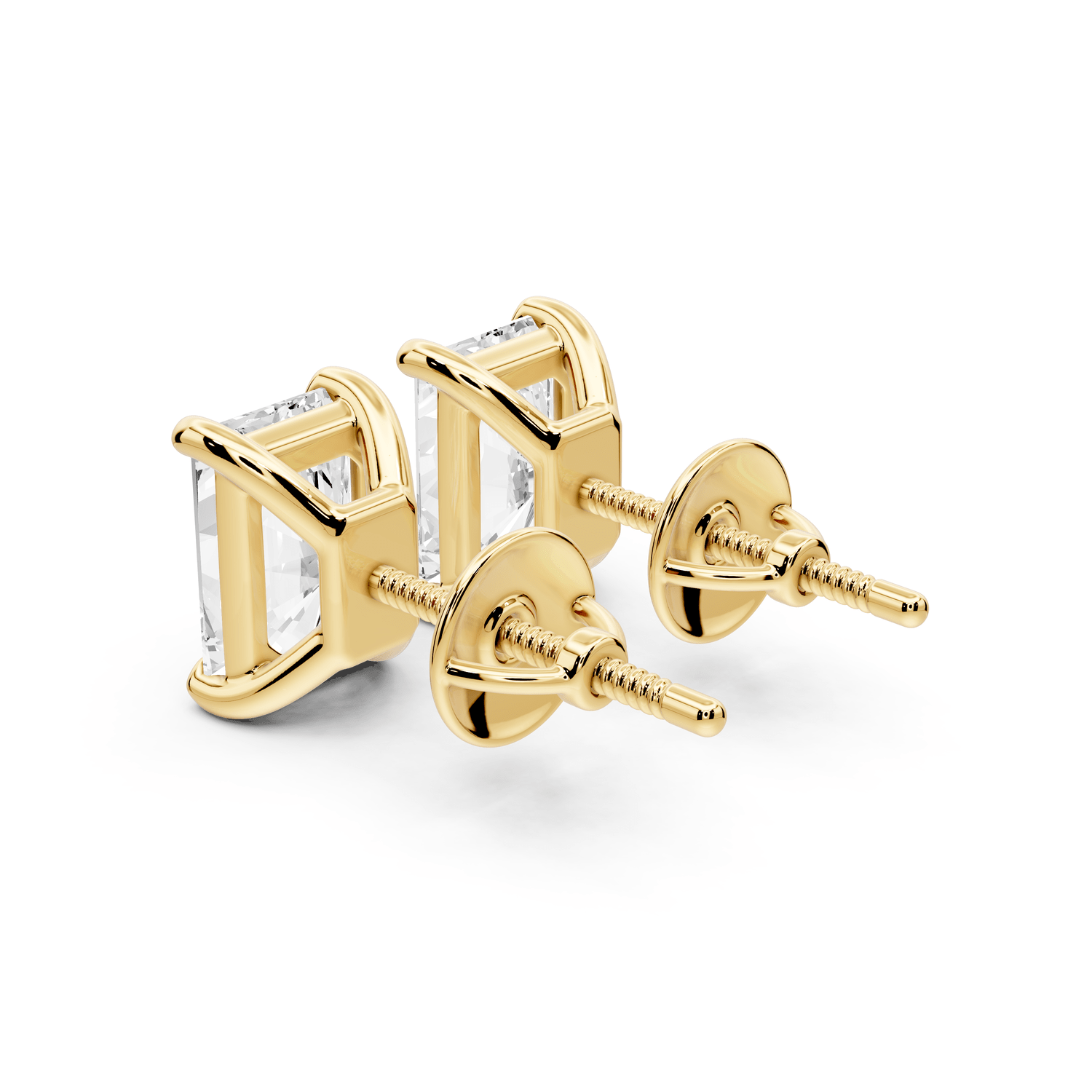 Este - 3ct 14k yellow gold Radiant - Cut Diamond Stud Earrings - Mr. Alex Jewelry