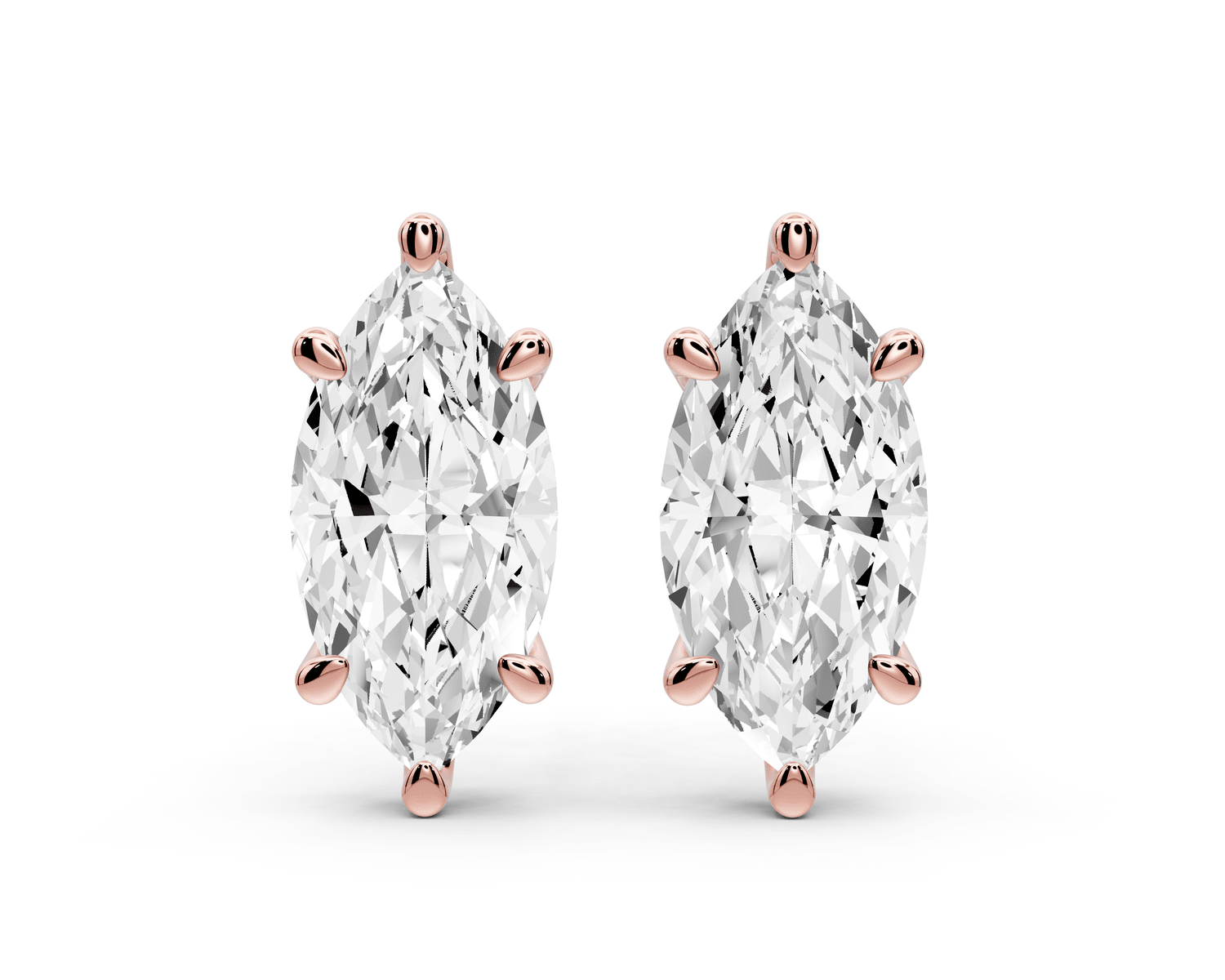 Este - 4ct 14k rose gold Marquise - Cut Diamond Stud Earrings - Mr. Alex Jewelry