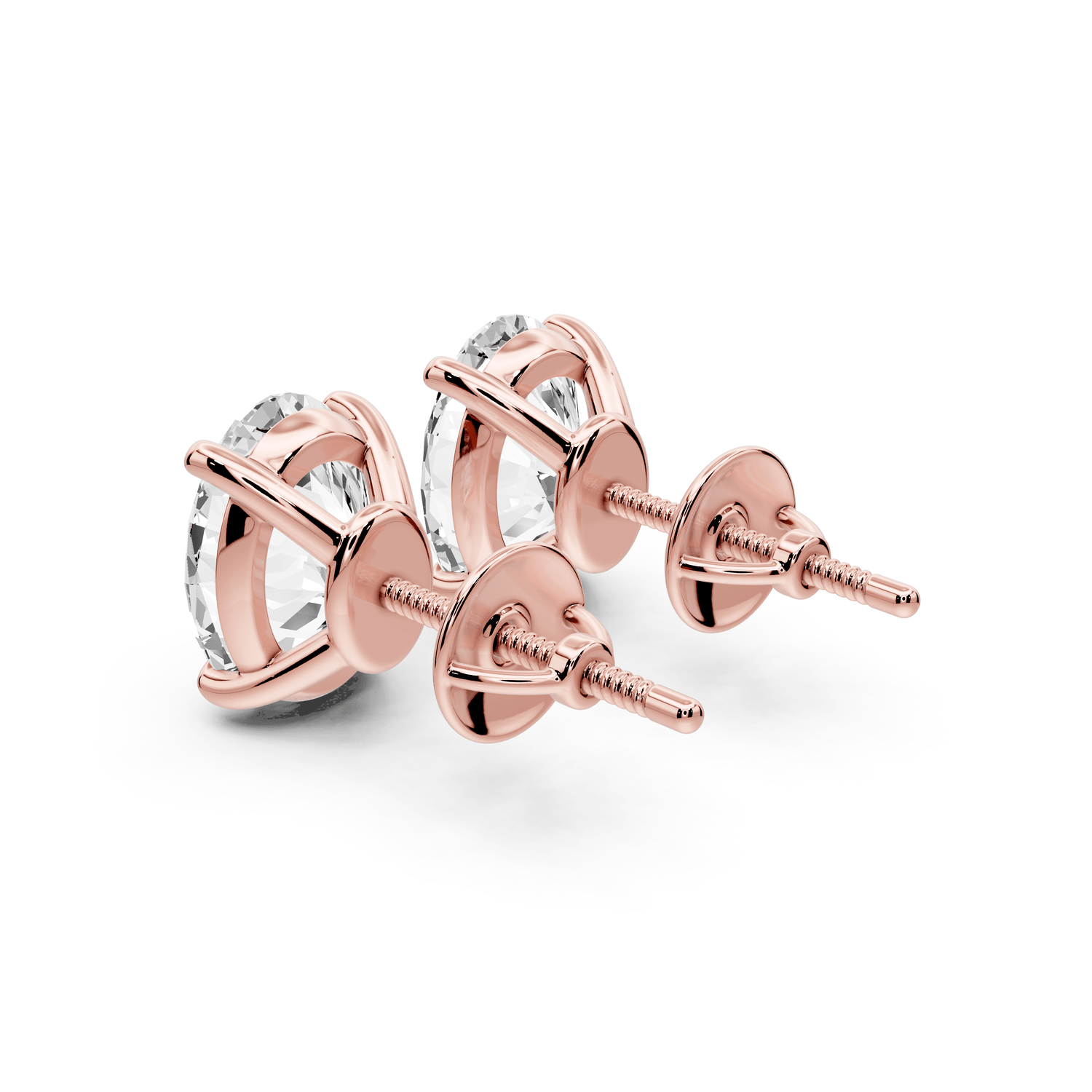 Este - 4ct 14k rose gold Oval - Cut Diamond Stud Earrings - Mr. Alex Jewelry