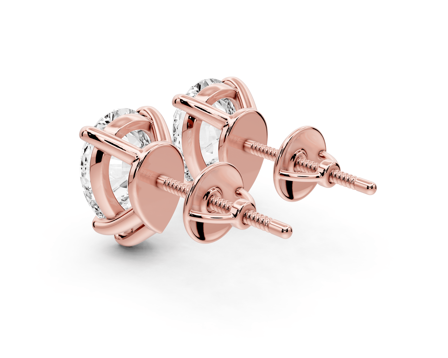 Este - 4ct 14k rose gold Pear - Cut Diamond Stud Earrings - Mr. Alex Jewelry