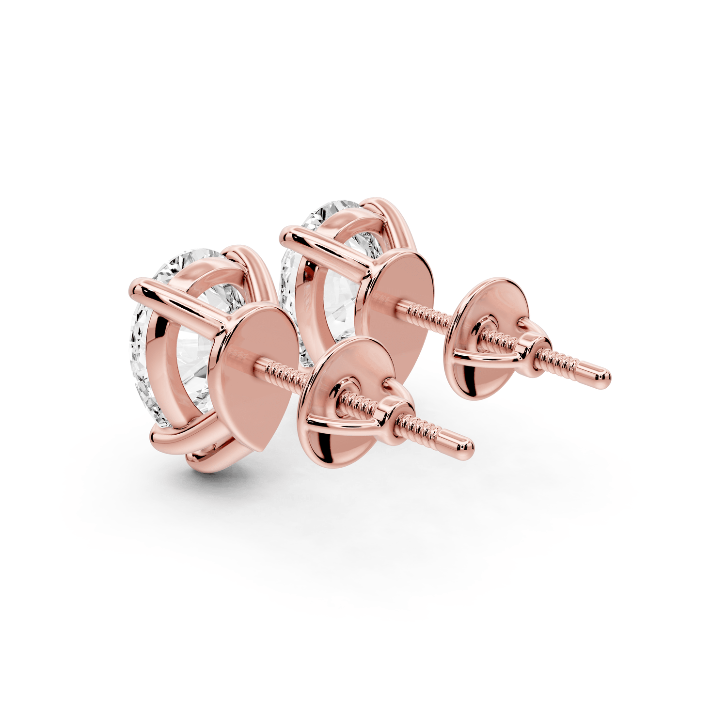 Este - 4ct 14k rose gold Pear - Cut Diamond Stud Earrings - Mr. Alex Jewelry