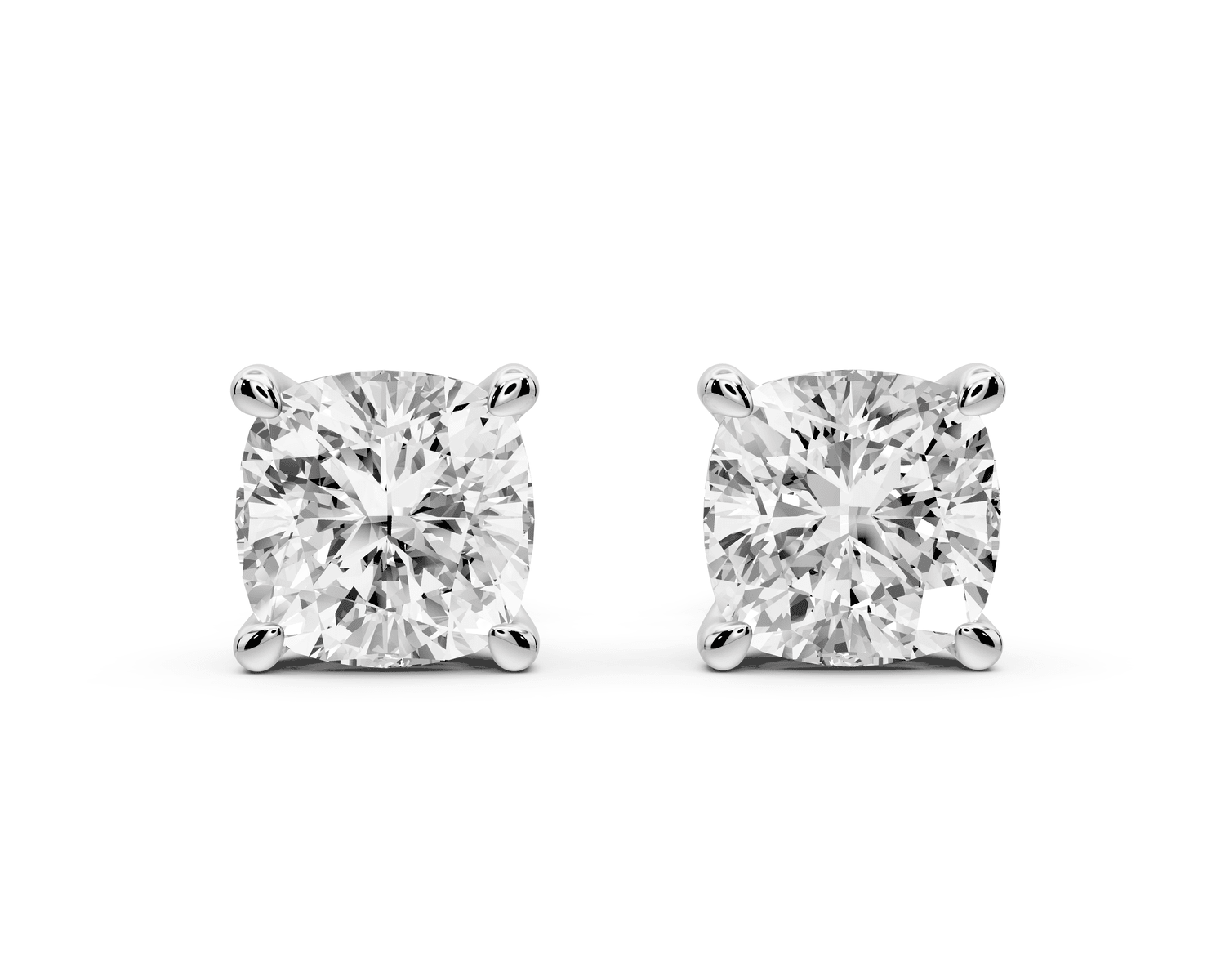 Este - 4ct 14k white gold Cushion - Cut Diamond Stud Earrings - Mr. Alex Jewelry