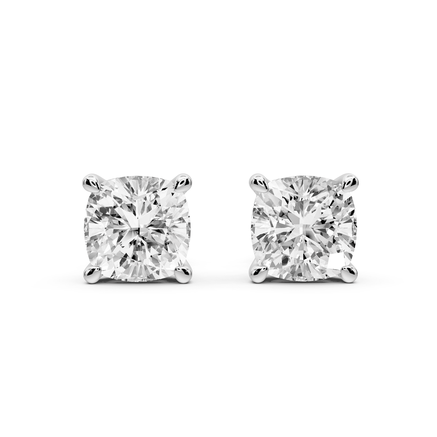 Este - 4ct 14k white gold Cushion - Cut Diamond Stud Earrings - Mr. Alex Jewelry