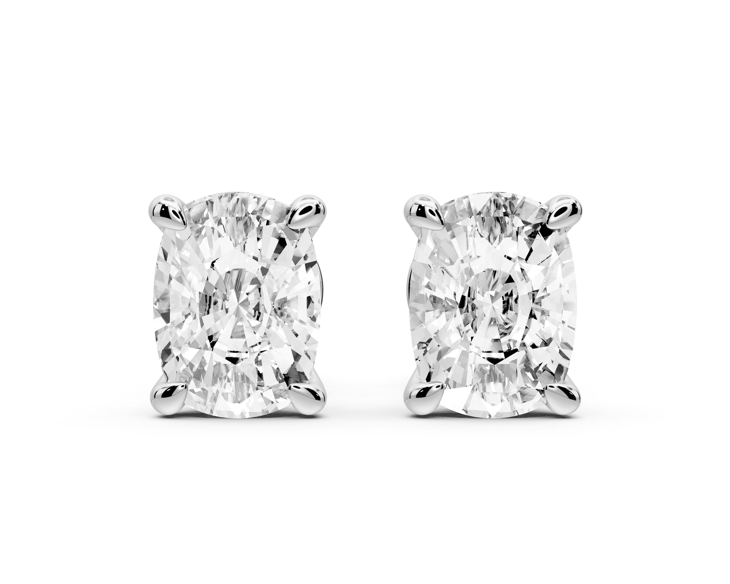 Este - 4ct 14k white gold Elgcushion - Cut Diamond Stud Earrings - Mr. Alex Jewelry