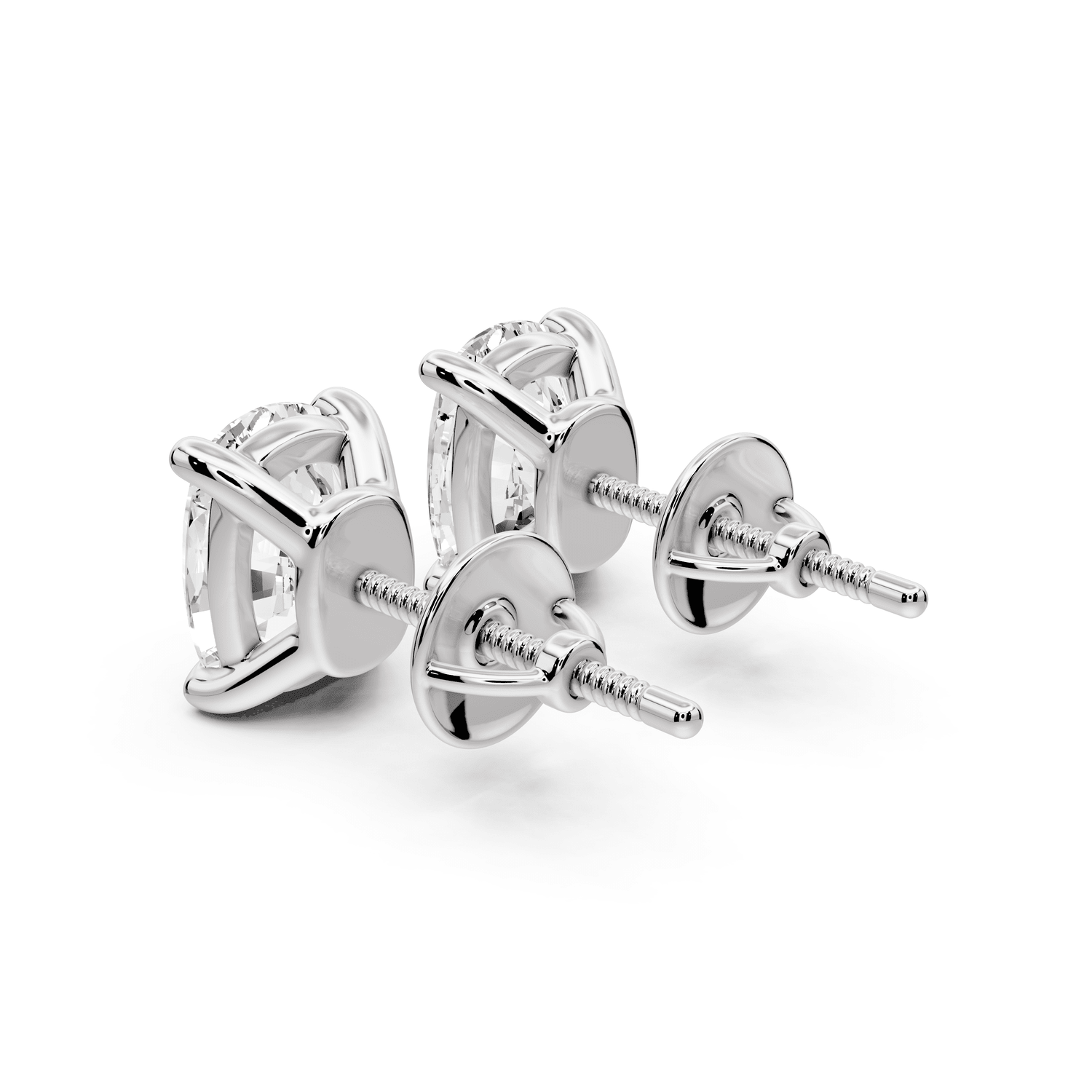 Este - 4ct 14k white gold Elgcushion - Cut Diamond Stud Earrings - Mr. Alex Jewelry