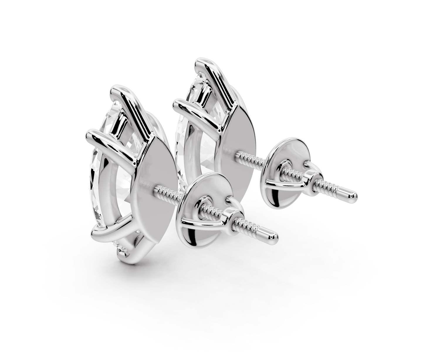 Este - 4ct 14k white gold Marquise - Cut Diamond Stud Earrings - Mr. Alex Jewelry