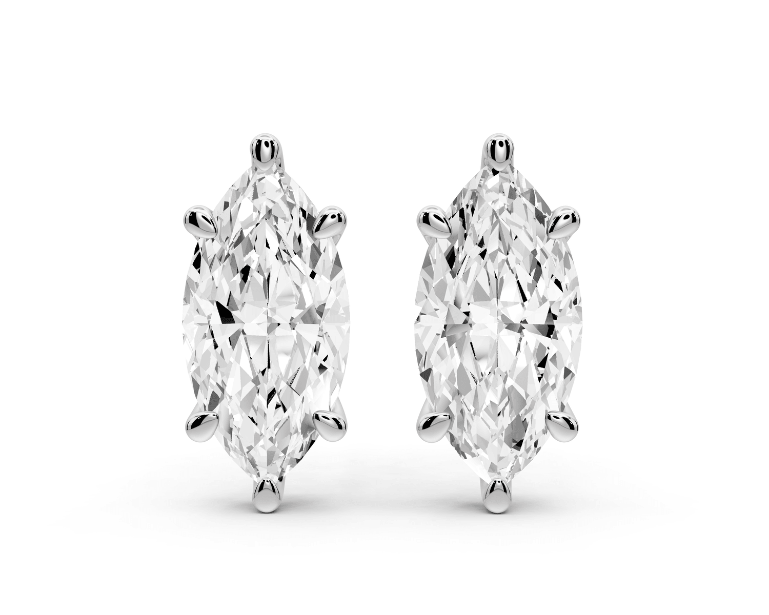 Este - 4ct 14k white gold Marquise - Cut Diamond Stud Earrings - Mr. Alex Jewelry