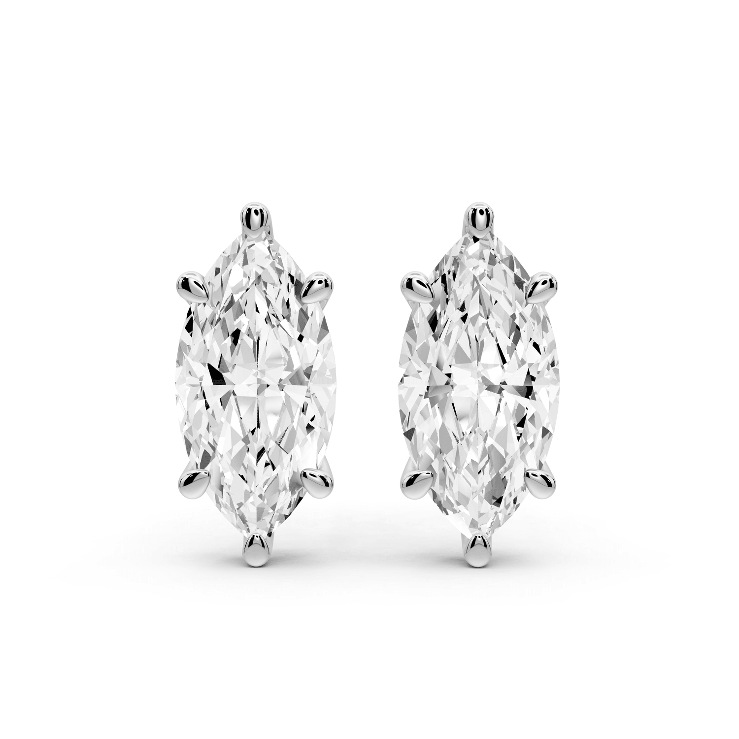 Este - 4ct 14k white gold Marquise - Cut Diamond Stud Earrings - Mr. Alex Jewelry