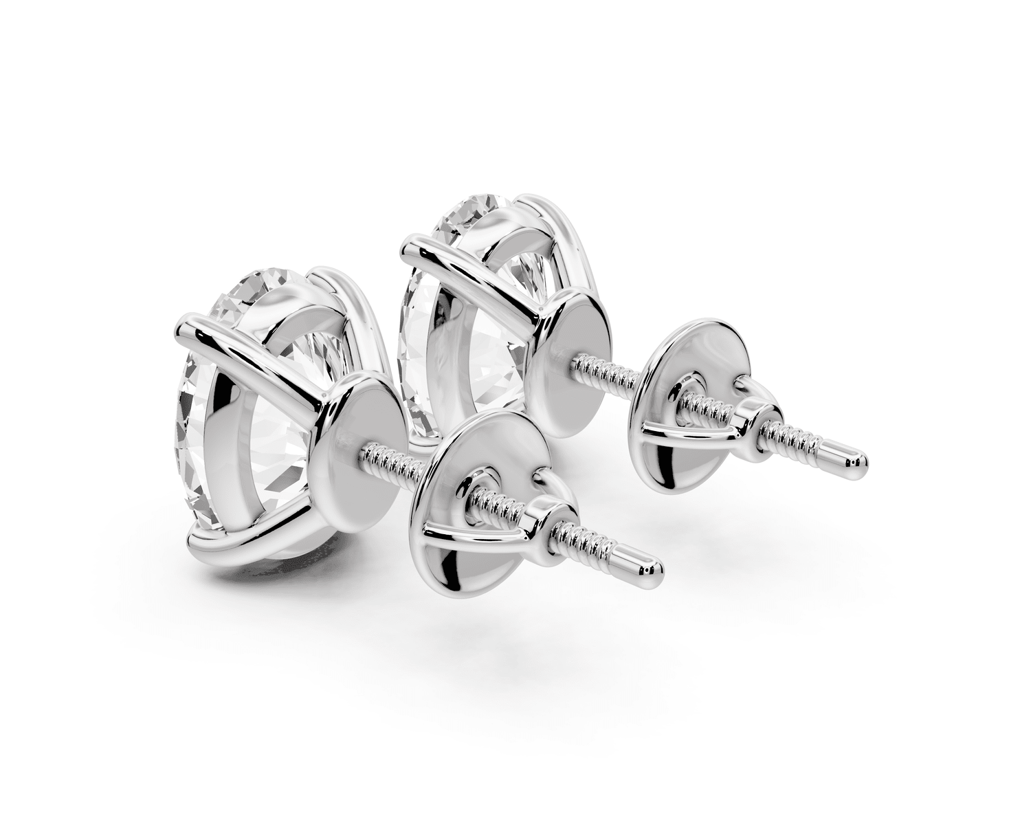 Este - 4ct 14k white gold Oval - Cut Diamond Stud Earrings - Mr. Alex Jewelry