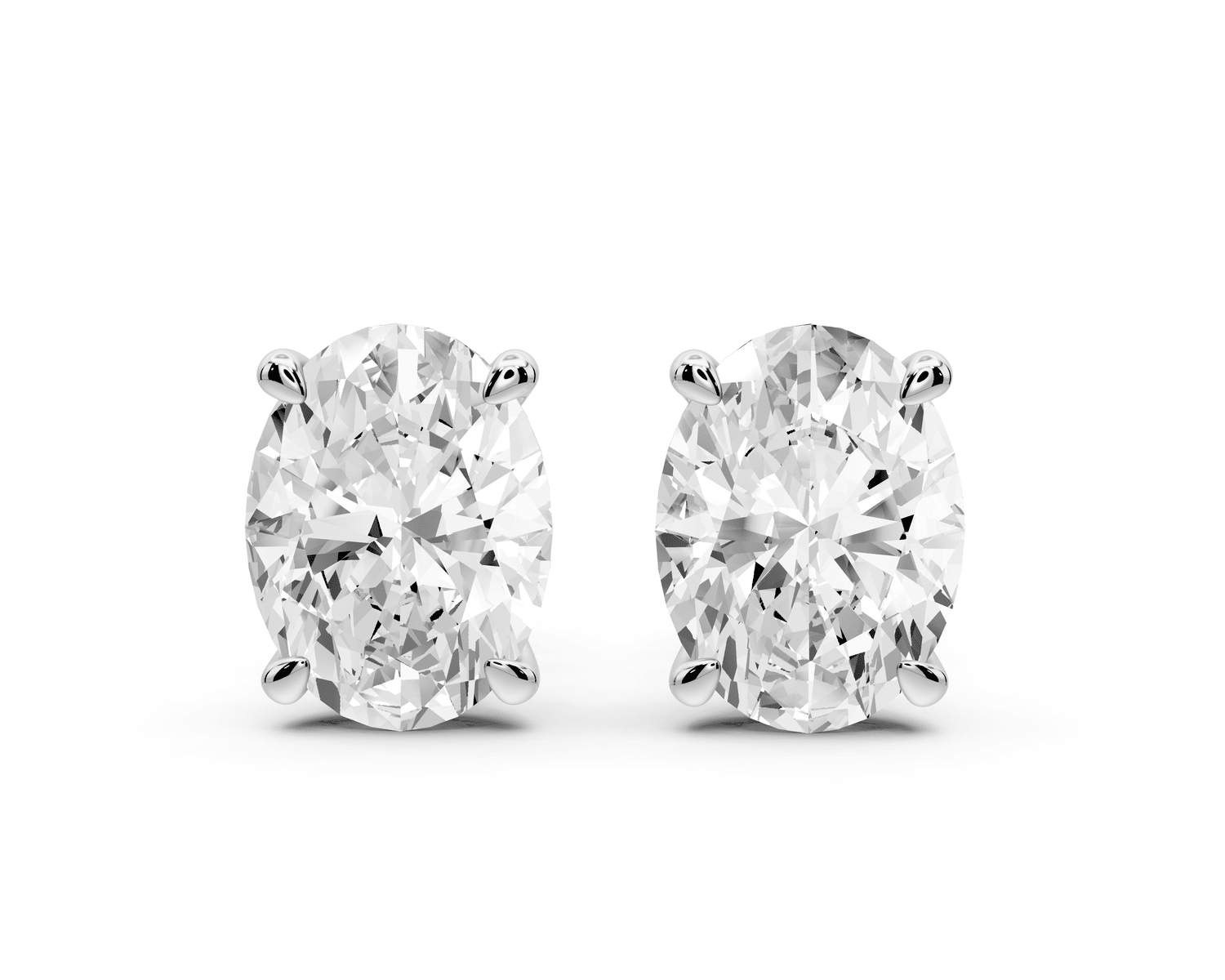 Este - 4ct 14k white gold Oval - Cut Diamond Stud Earrings - Mr. Alex Jewelry