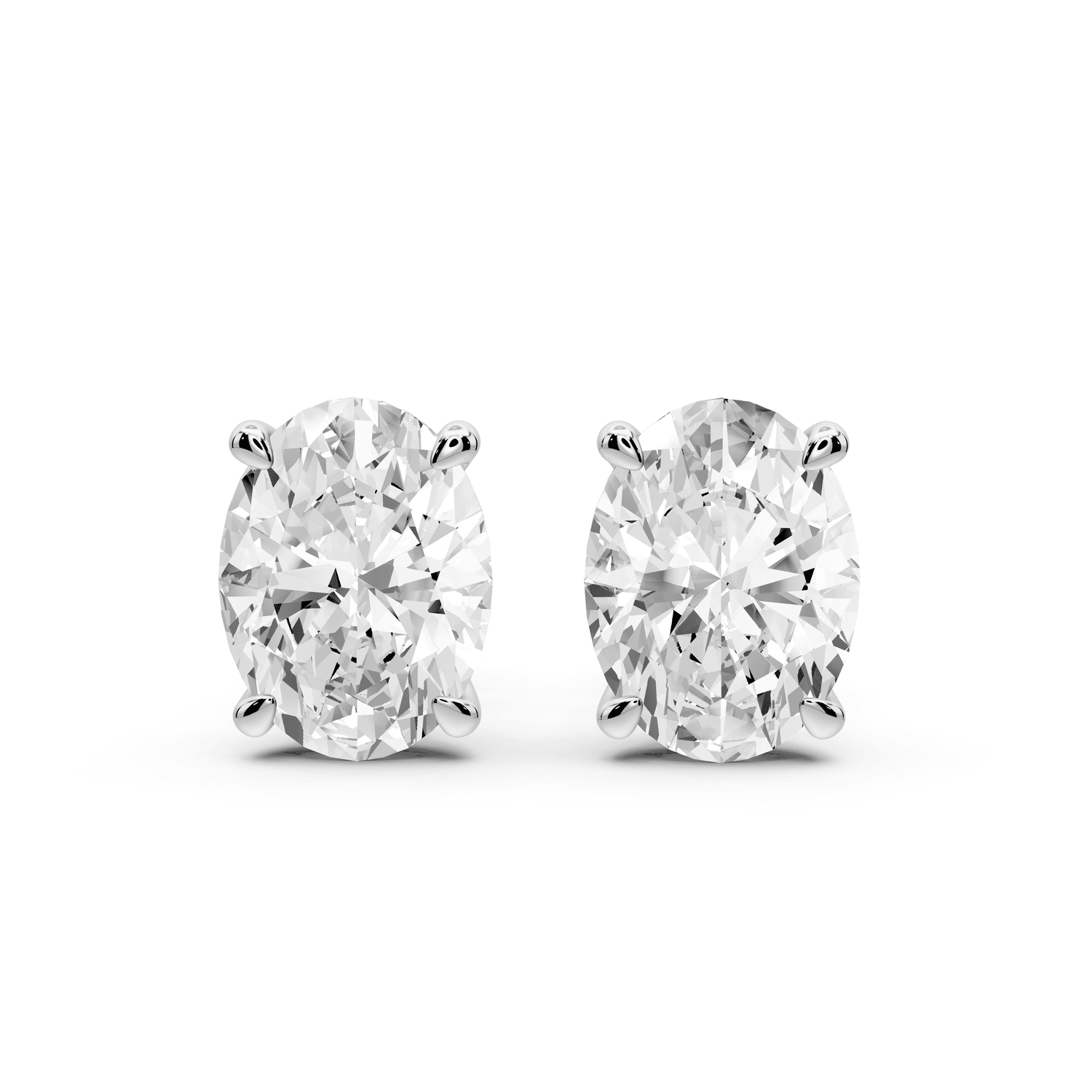 Este - 4ct 14k white gold Oval - Cut Diamond Stud Earrings - Mr. Alex Jewelry