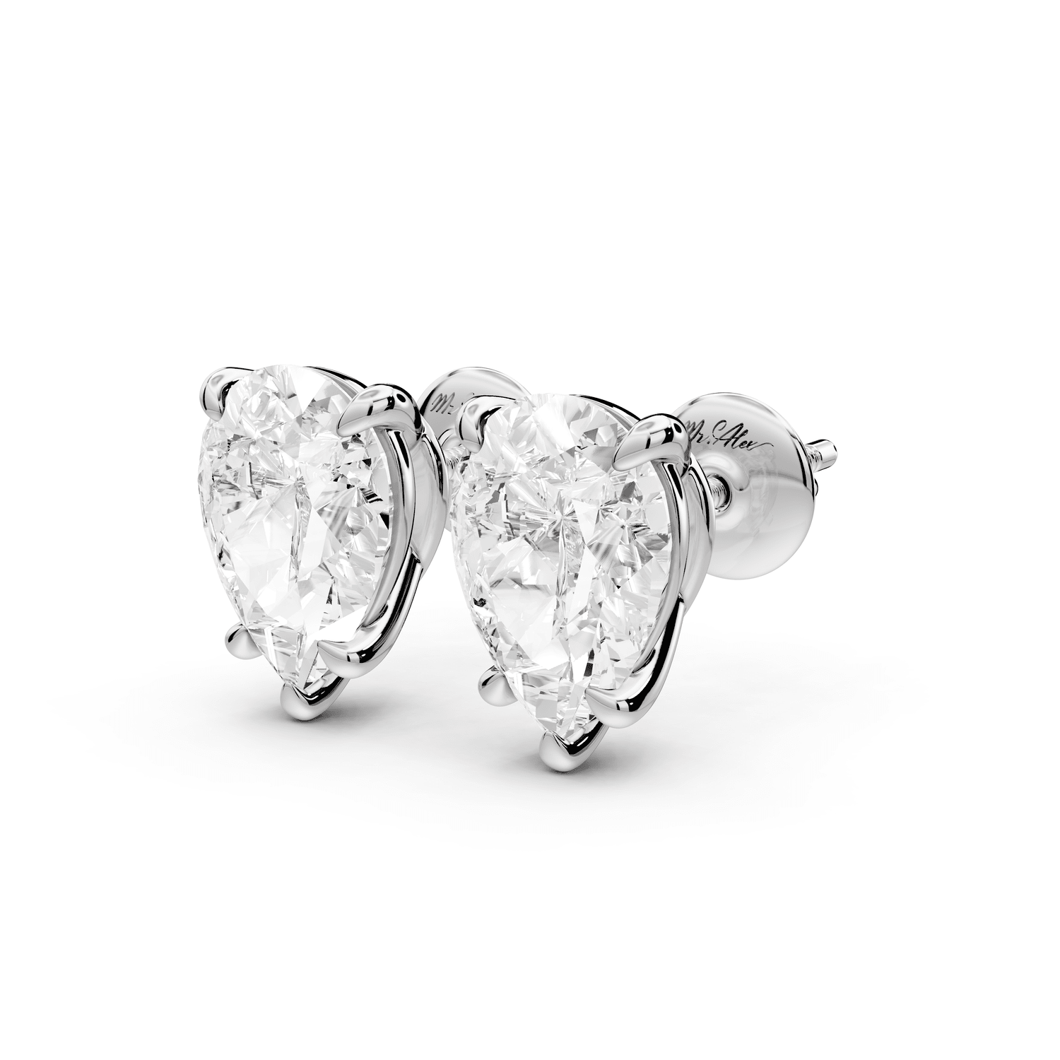 Este - 4ct 14k white gold Pear - Cut Diamond Stud Earrings - Mr. Alex Jewelry