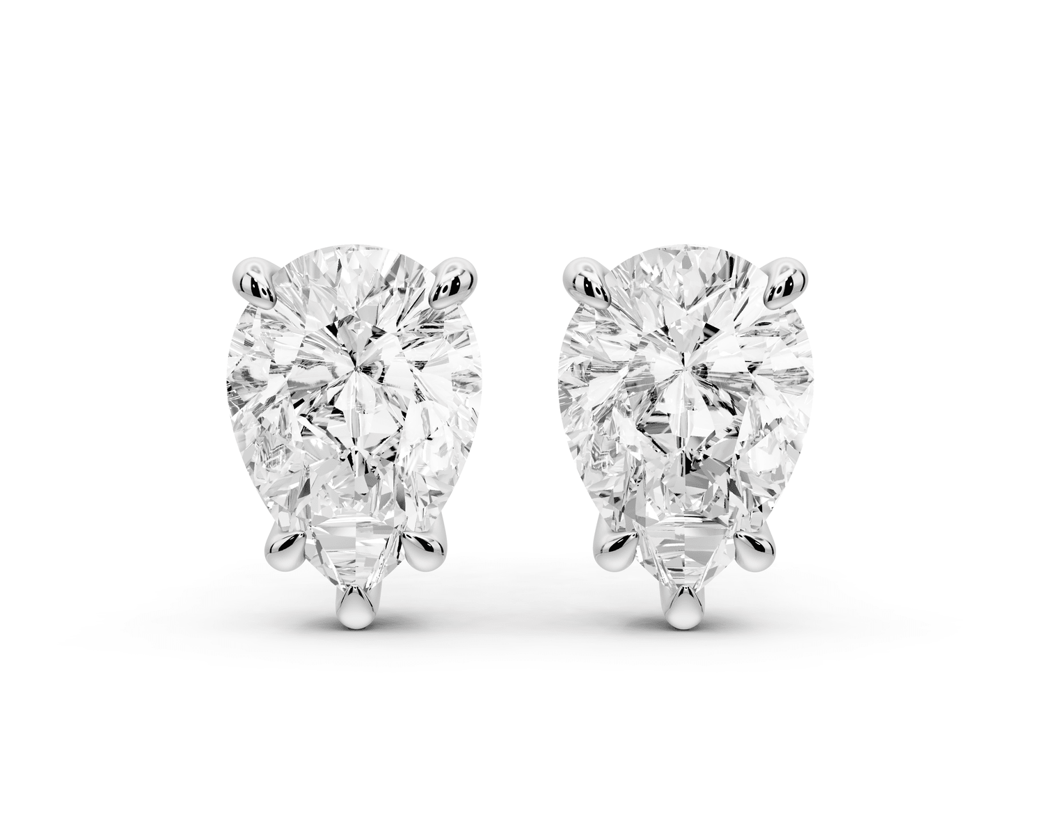 Este - 4ct 14k white gold Pear - Cut Diamond Stud Earrings - Mr. Alex Jewelry