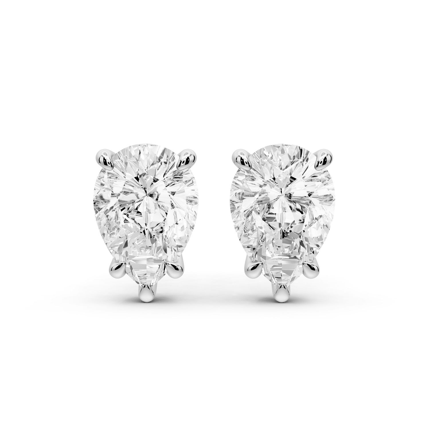 Este - 4ct 14k white gold Pear - Cut Diamond Stud Earrings - Mr. Alex Jewelry