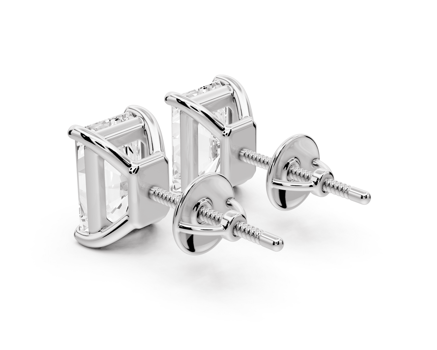Este - 4ct 14k white gold Radiant - Cut Diamond Stud Earrings - Mr. Alex Jewelry