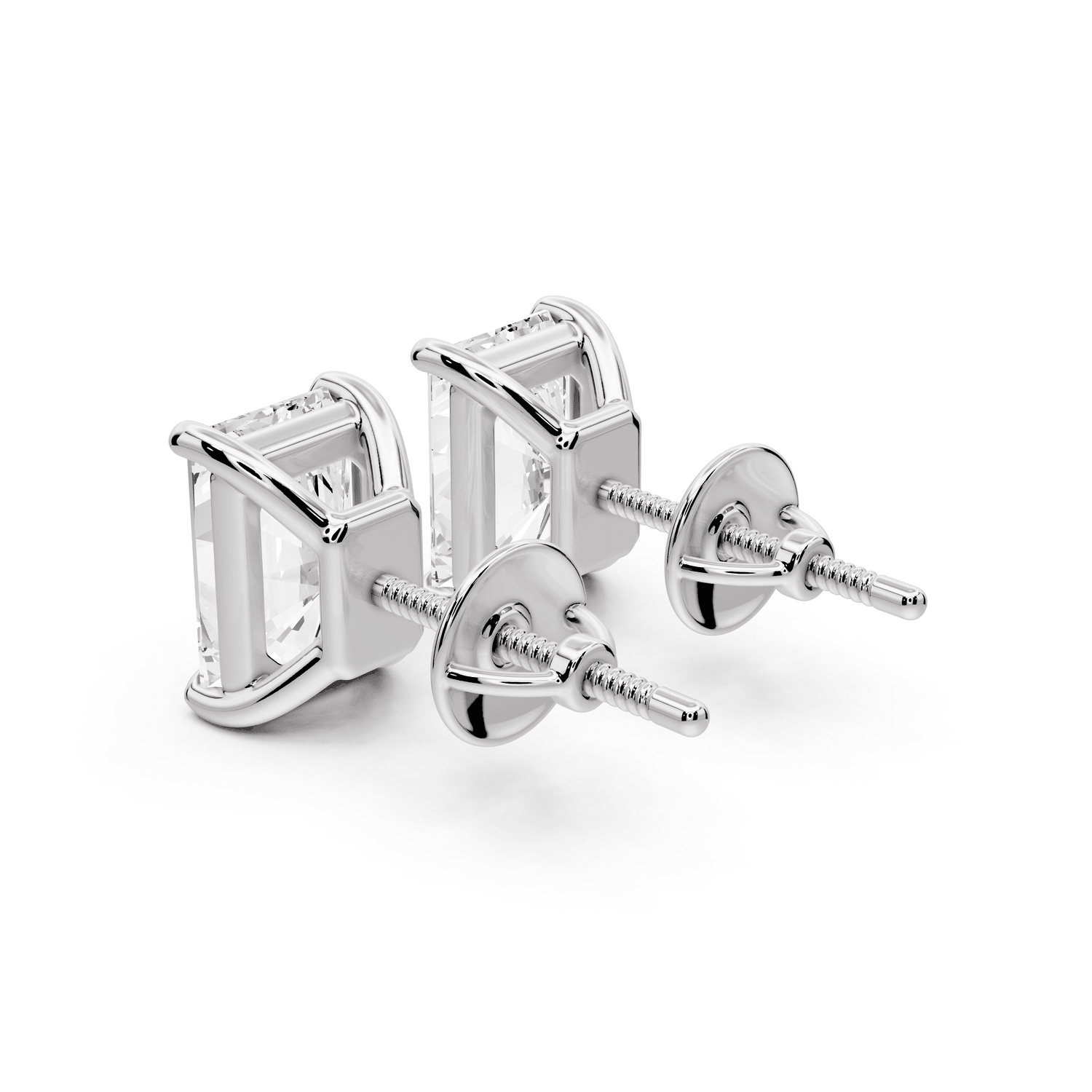 Este - 4ct 14k white gold Radiant - Cut Diamond Stud Earrings - Mr. Alex Jewelry