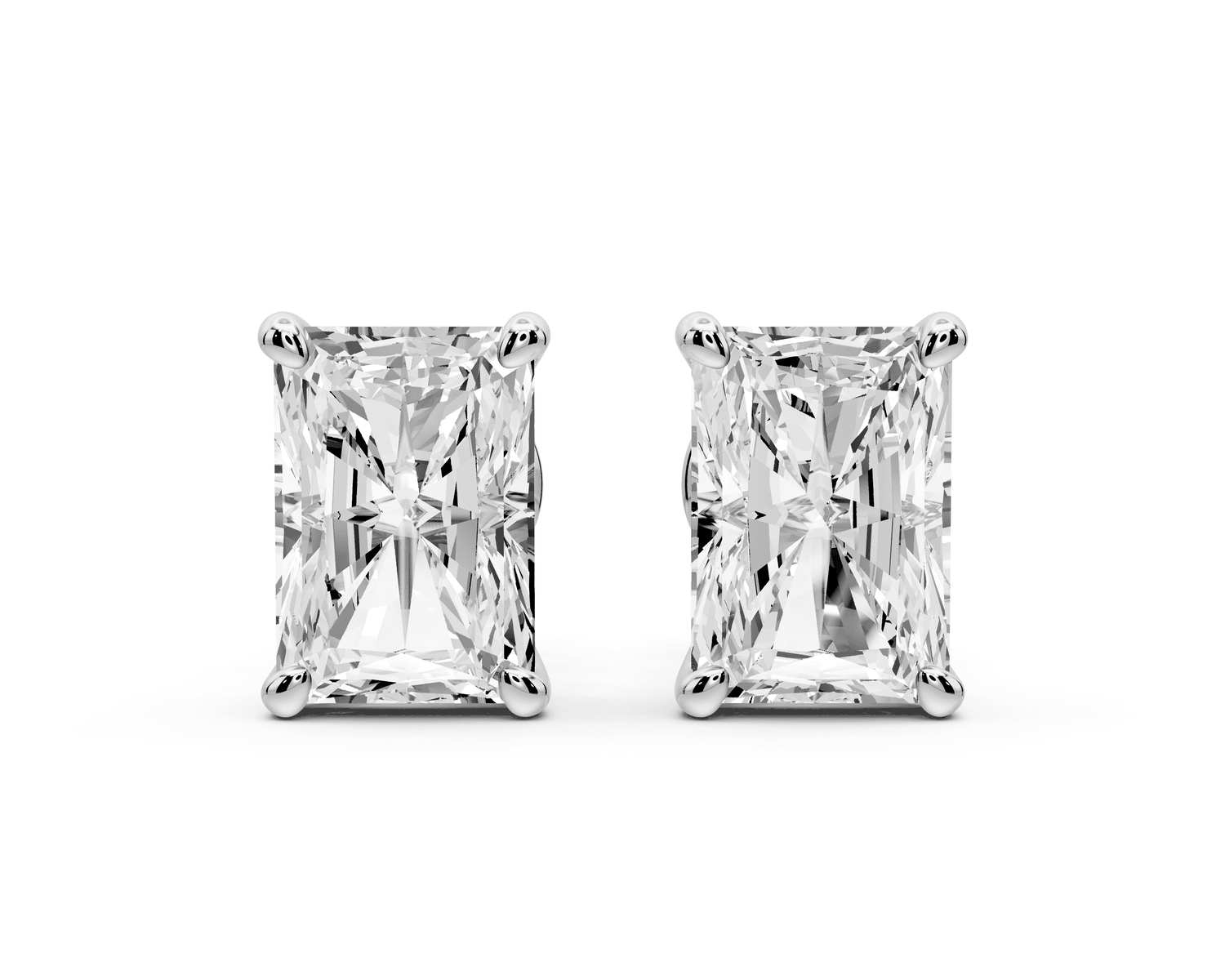 Este - 4ct 14k white gold Radiant - Cut Diamond Stud Earrings - Mr. Alex Jewelry