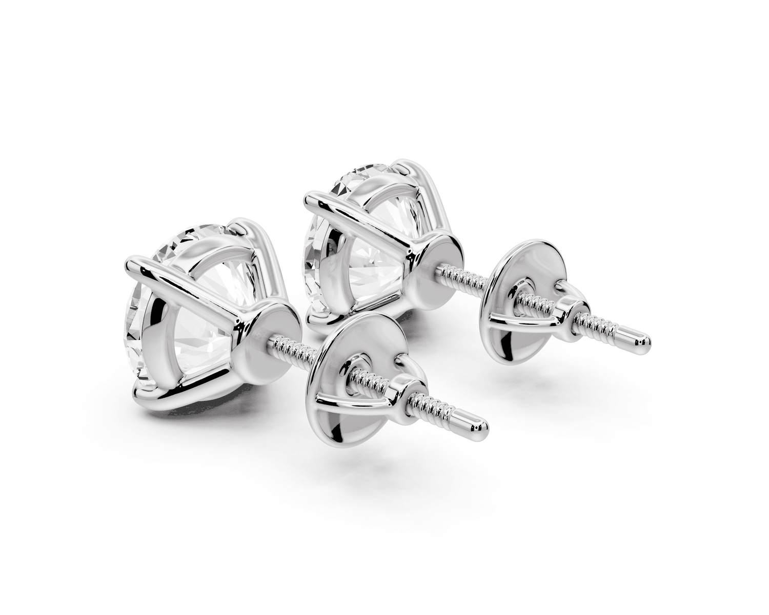Este - 4ct 14k white gold Round - Cut Diamond Stud Earrings - Mr. Alex Jewelry