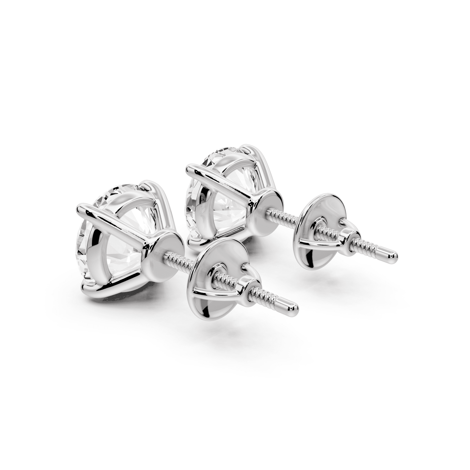 Este - 4ct 14k white gold Round - Cut Diamond Stud Earrings - Mr. Alex Jewelry